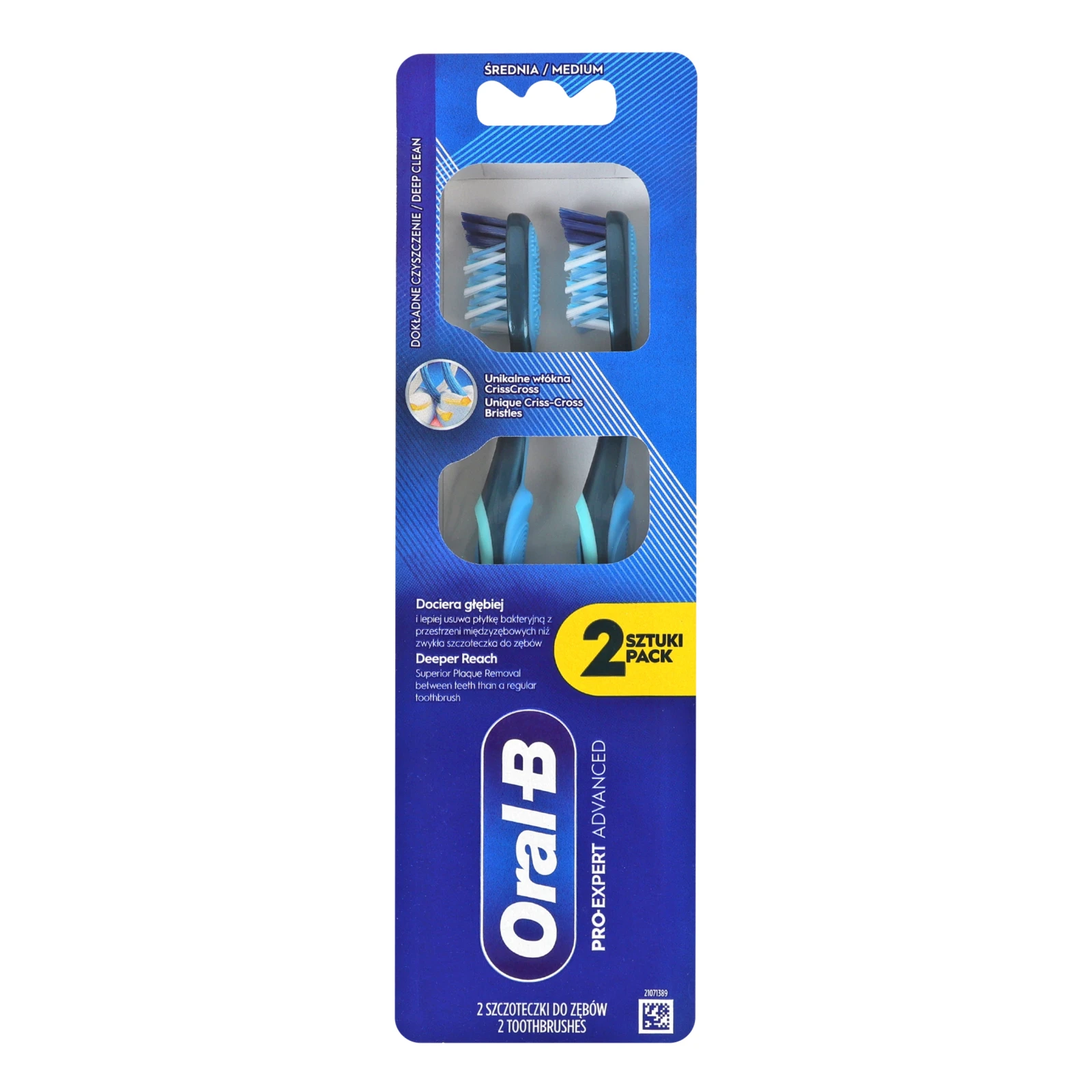 Щітка зубна Oral-B Pro-Expert Advanced Все в одному 40 середньої жорсткості 2шт Фото №:1