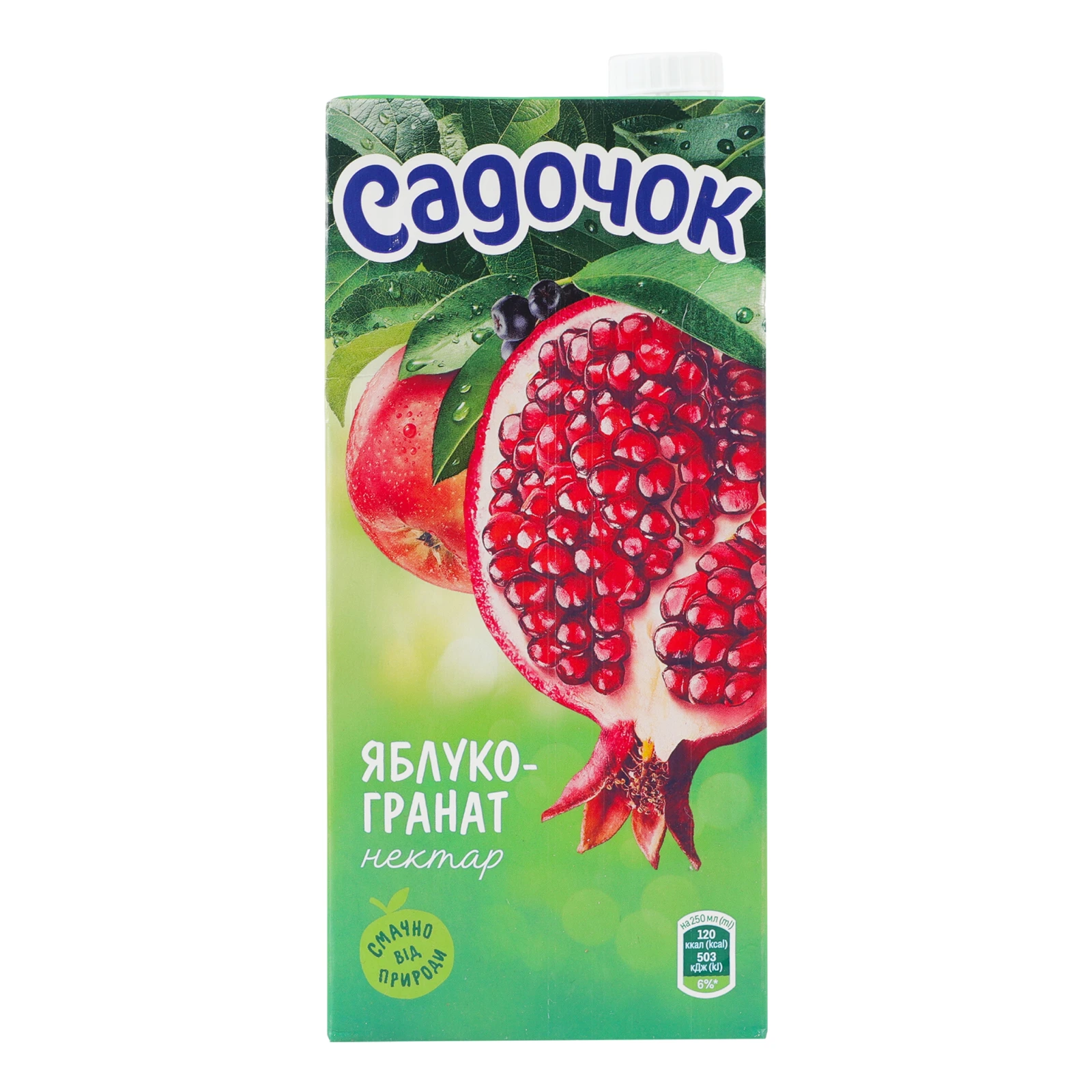 Нектар Садочок Яблуко-гранат освітлений пастеризований 0.95л Фото №:1