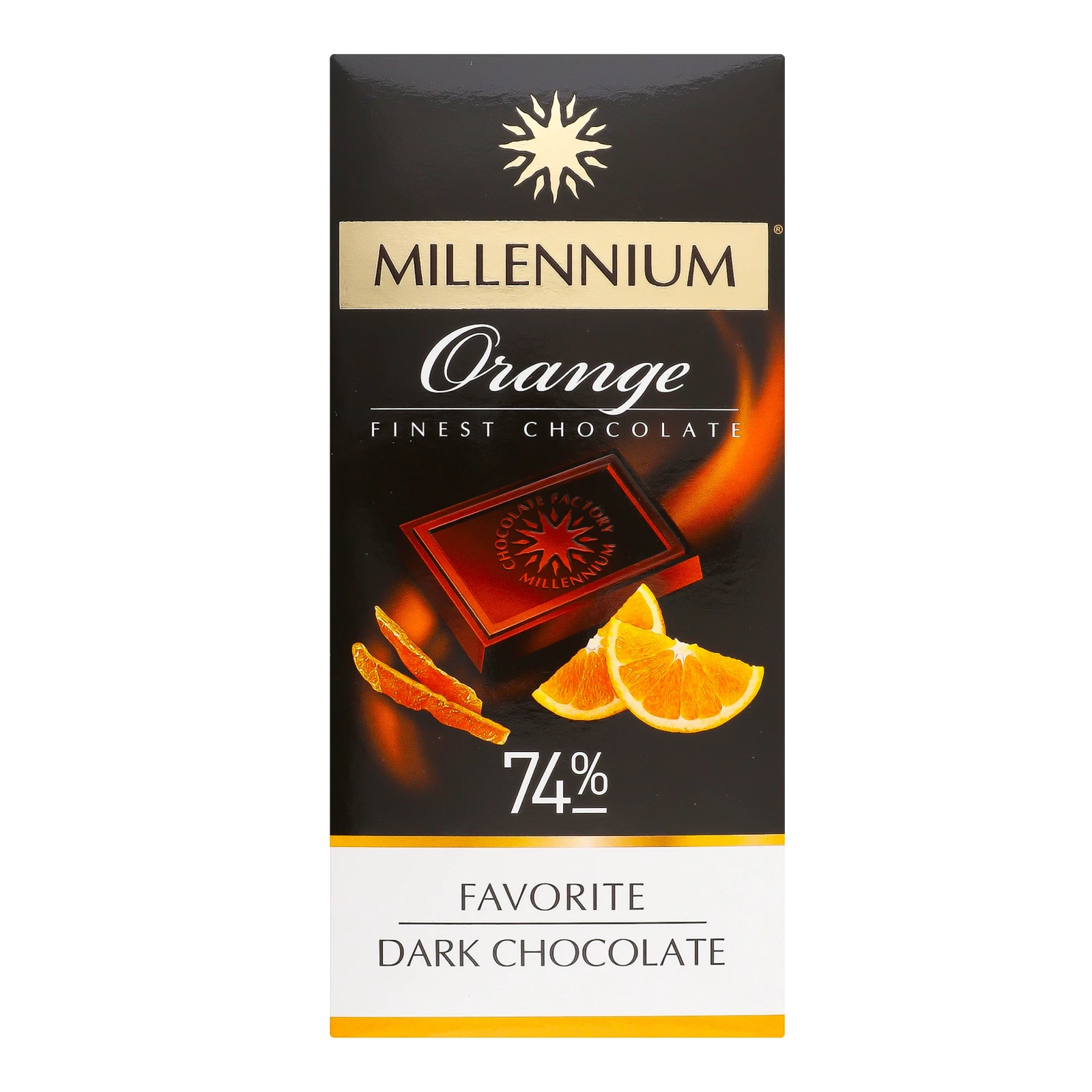 Шоколад Millennium Favorite Orange чорний 74% 100г