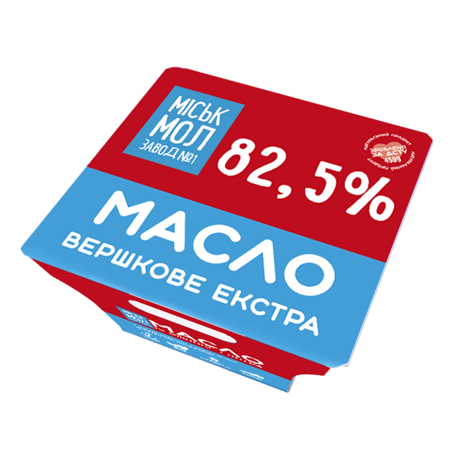 Масло Міськмолзавод №1 Екстра вершкове 82.5% 200г Фото навігації №:1
