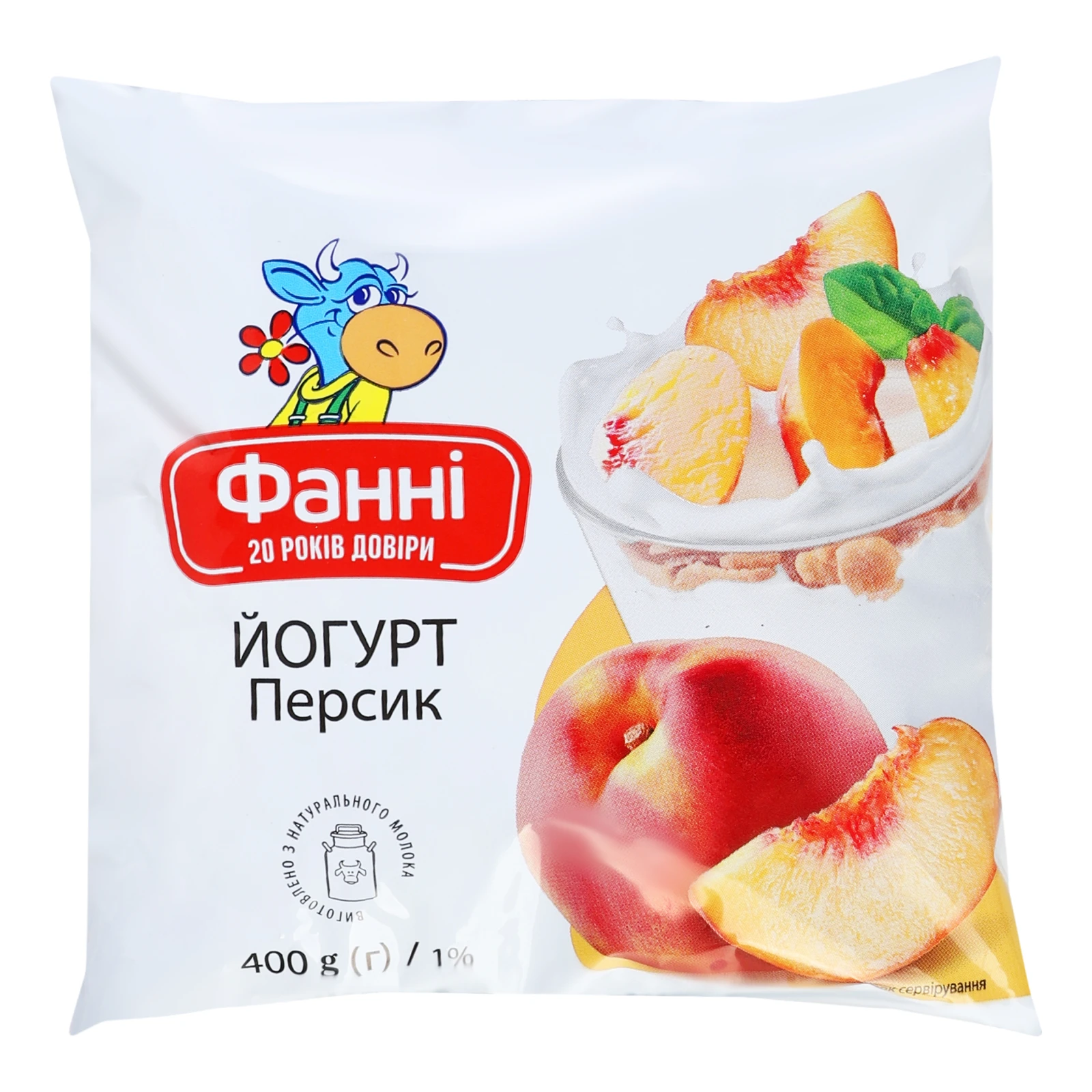 Йогурт Фанні питний Персик 1% 400г Фото №:1