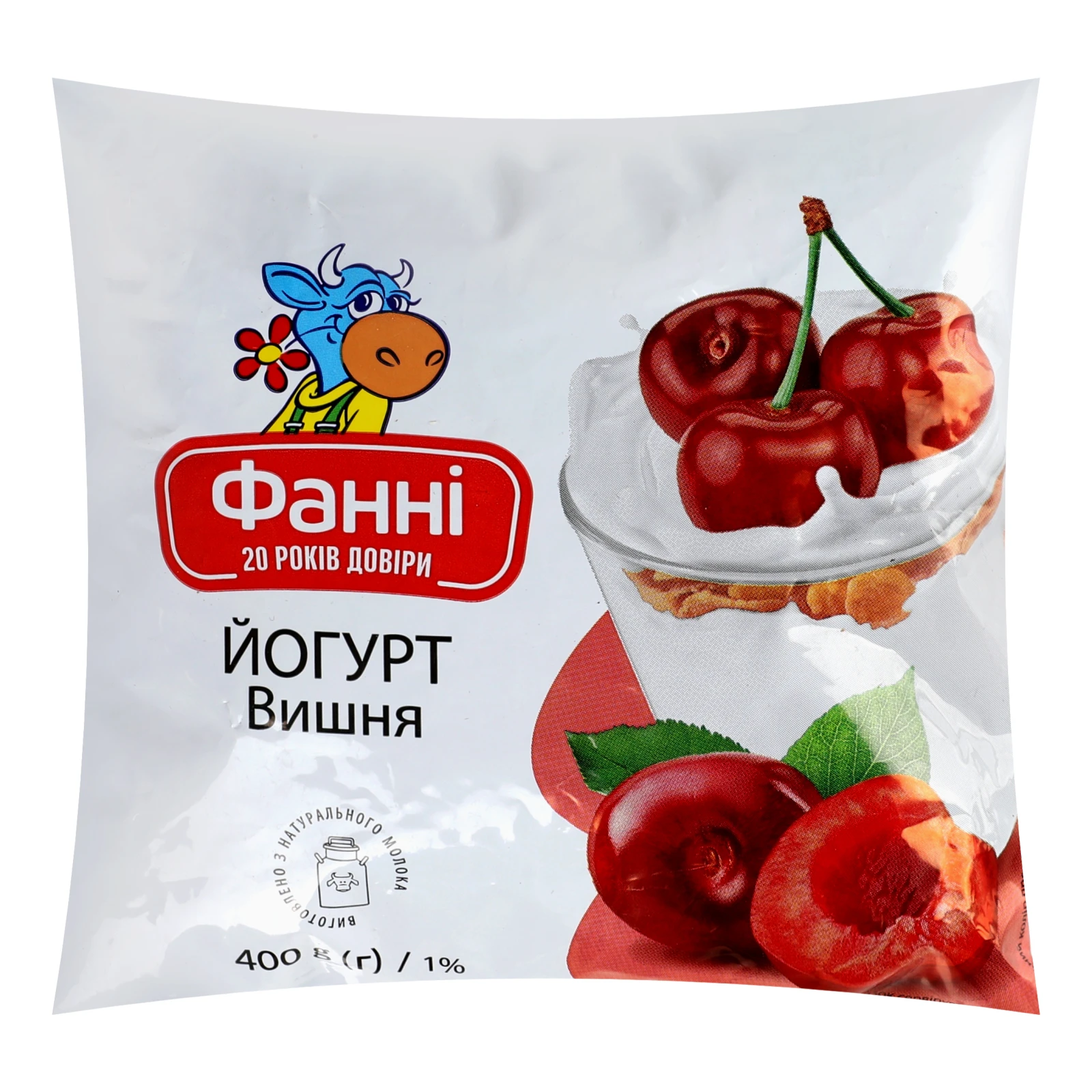Йогурт Фанні вишня 1% 400г Фото №:1