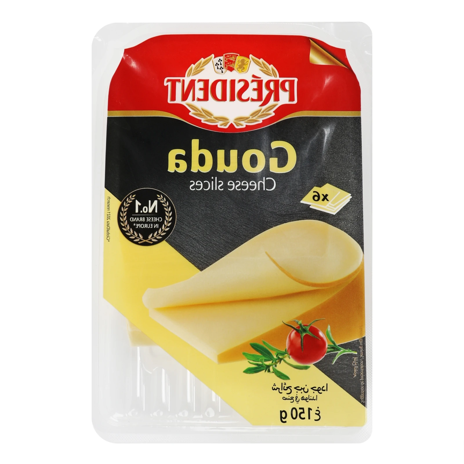 Сир President Гауда твердий нарізка 48% 150г Фото №:1