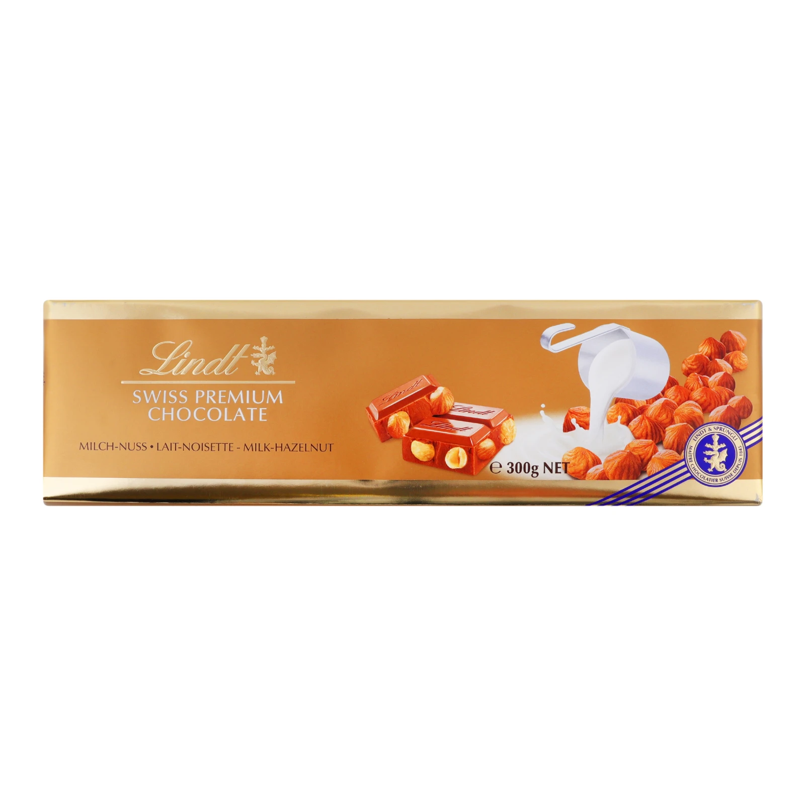 Шоколад Lindt Swiss Premium молочний з фундуком 300г