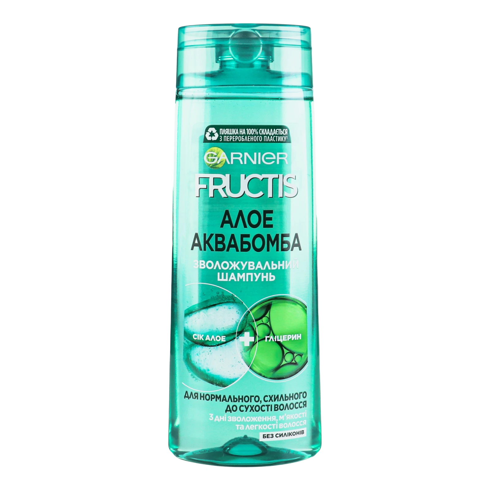 Шампунь Garnier Алое Аква Бомба Fructis зміцнюючий для нормального волосся 400мл Фото навігації №:1