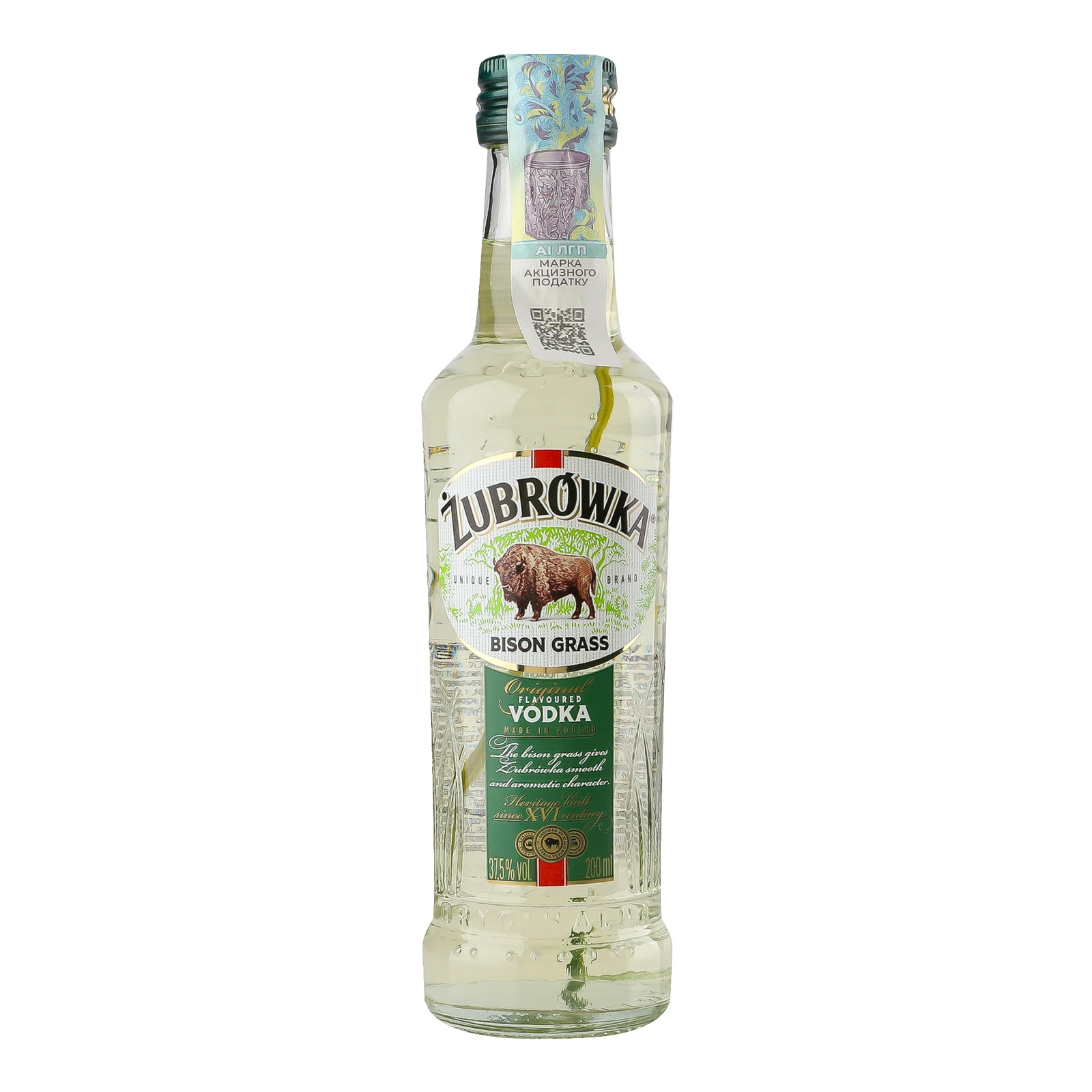 Напій спиртний Zubrowka Bison Grass 37.5% 0.2л Фото №:1
