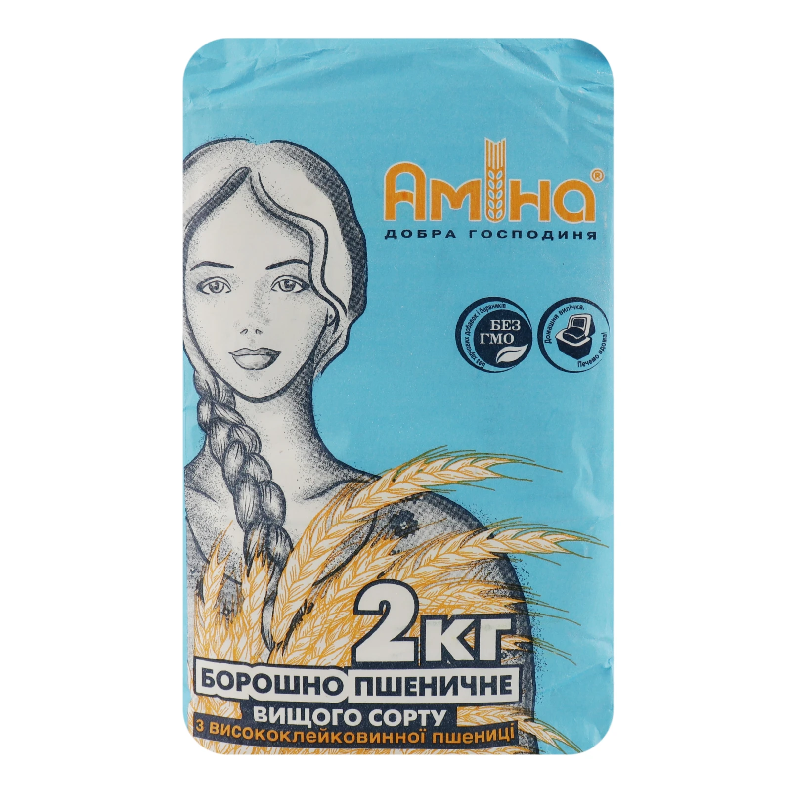 Борошно Аміна пшеничне вищого сорту 2 кг Фото №:1