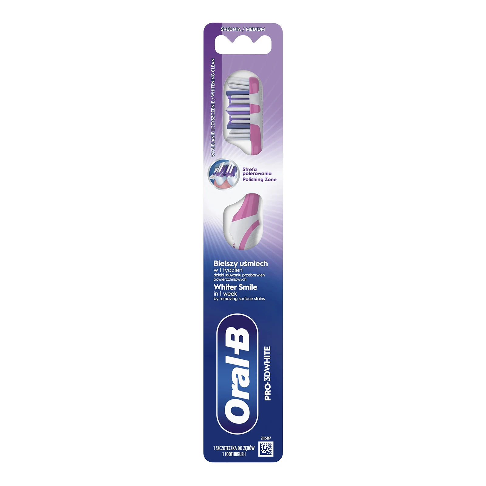 Щітка зубна Oral-B 3D White Medium 1шт Фото №:2
