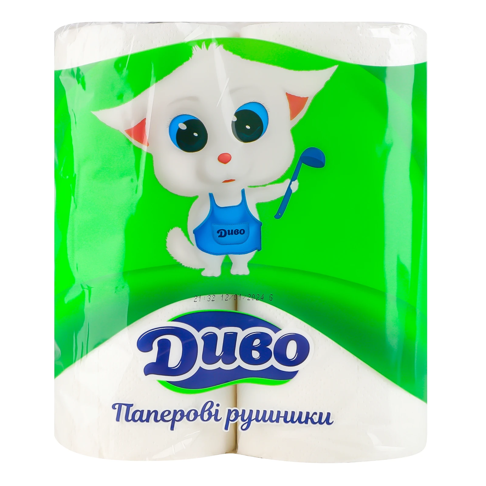 Рушники паперові Диво 2-х шарові 2шт/уп Фото №:1