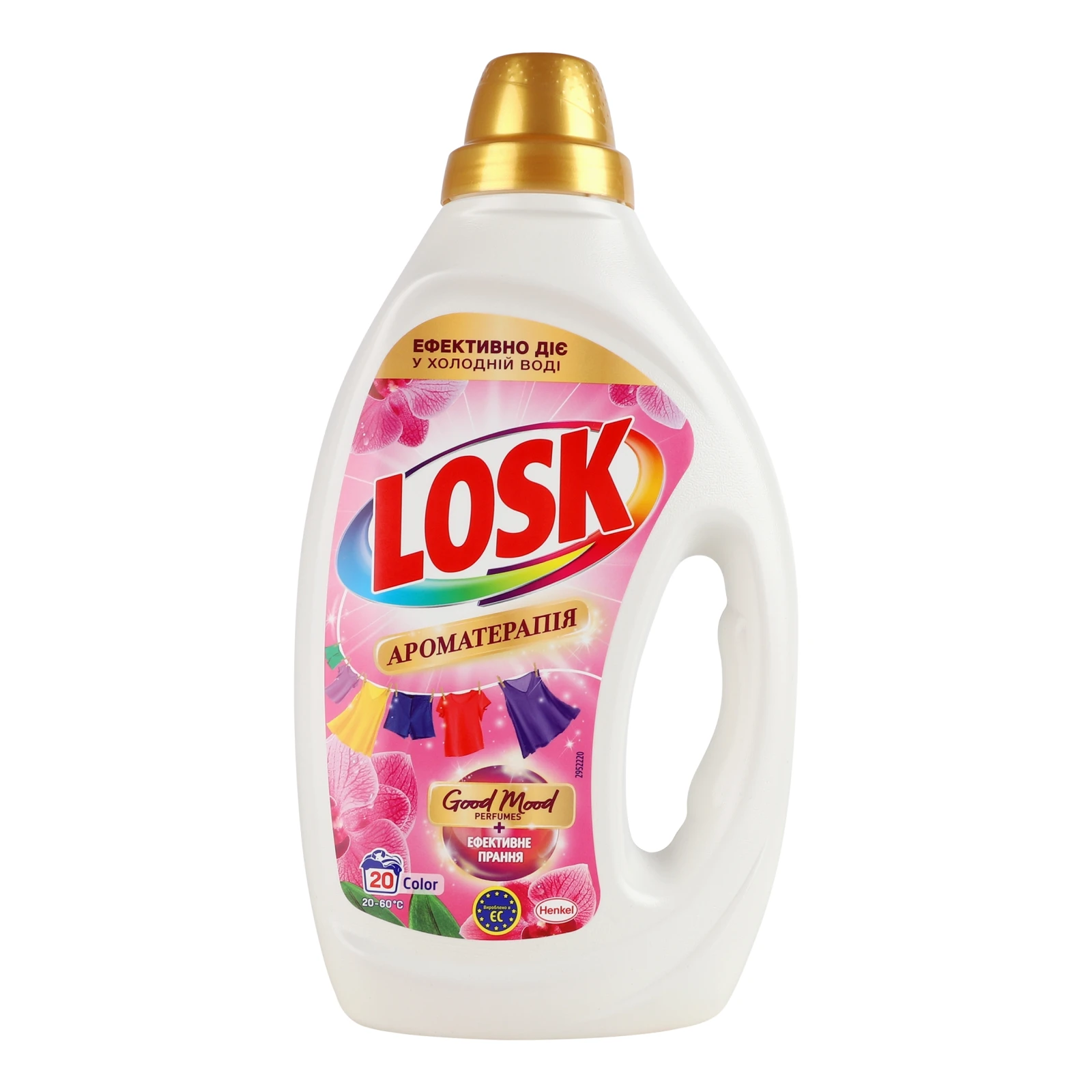 Засіб для прання Losk Color Ароматерапія Аромат Малазійської квітки рідкий концентрований універсальний 900мл Фото №:1