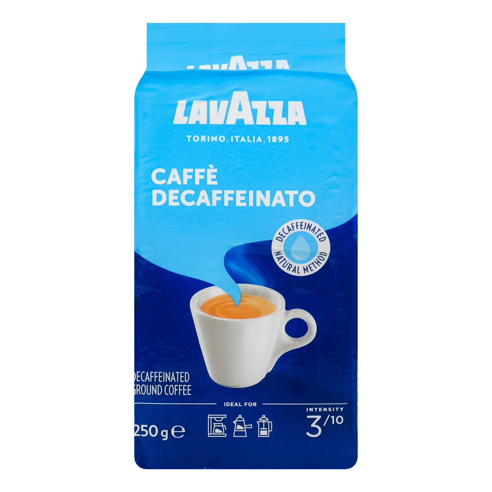 Кава Lavazza Caffe Decaffeinato натуральна смажена мелена 250г Фото №:1