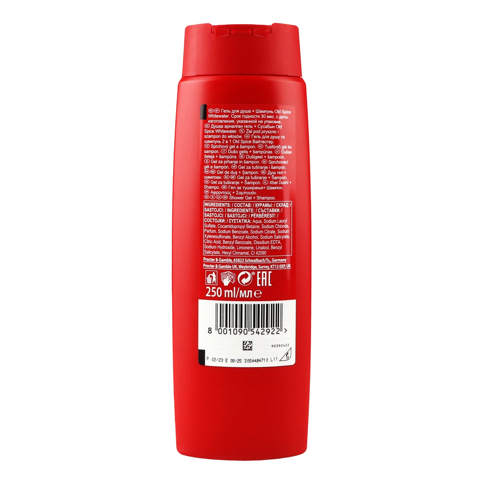 Гель для душу Old Spice Whitewater +шампунь 2в1 250мл Фото №:2