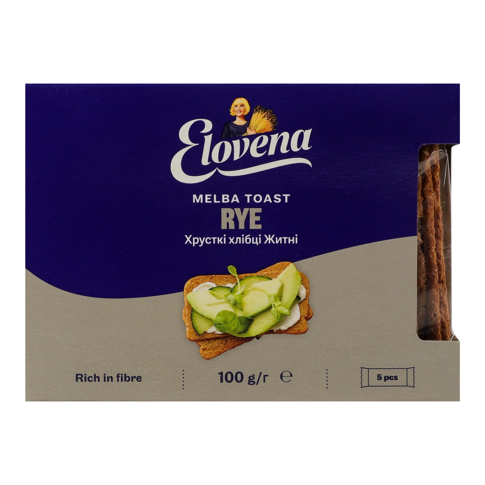 Хлібці житні Elovena хрусткі 100г Фото №:1