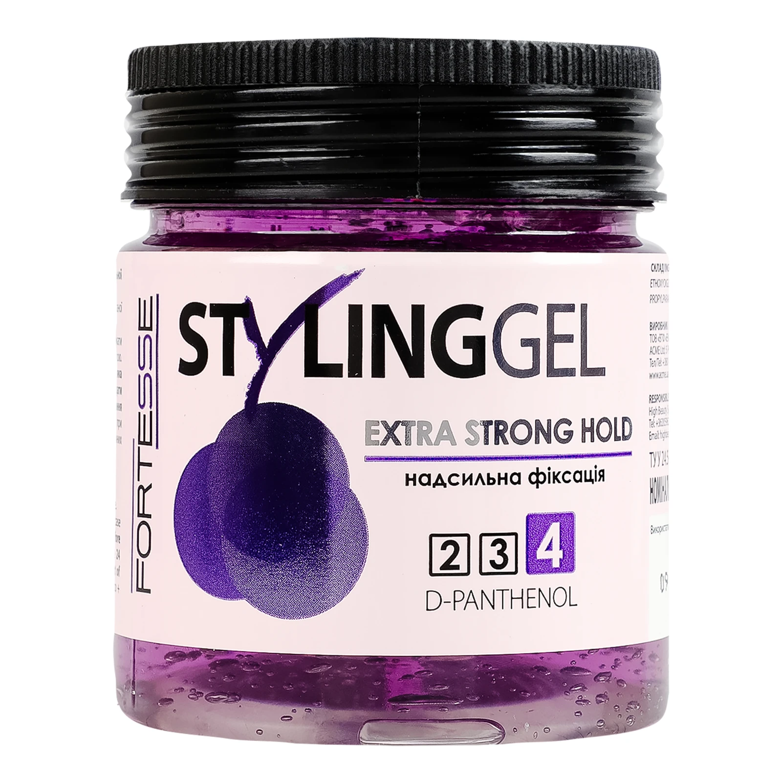 Гель Fortesse Styling gel для укладання волосся надсильної фіксації 200мл Фото №:1