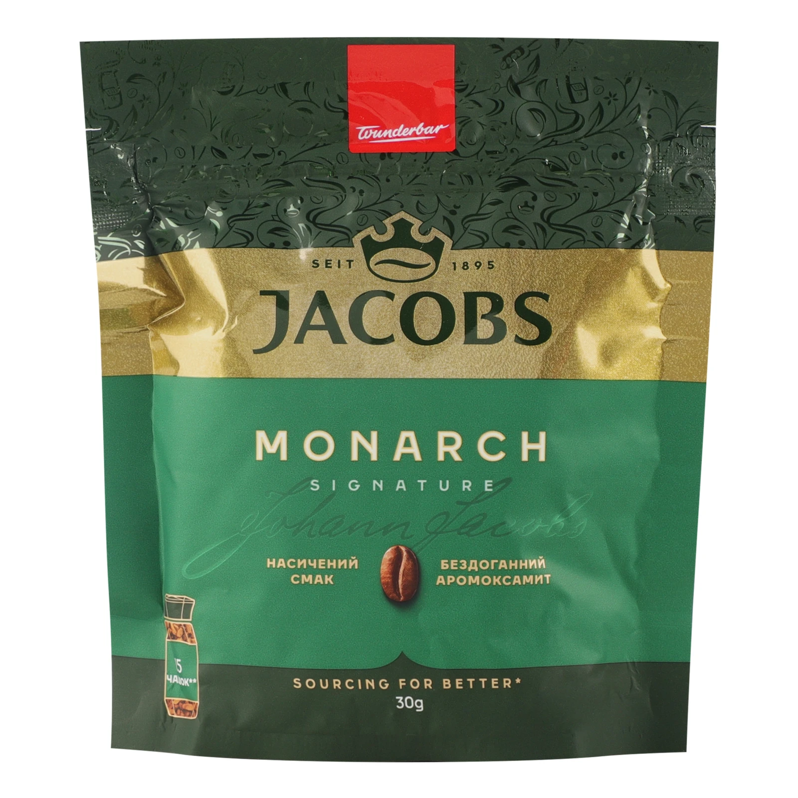 Кава Jacobs Monarch розчинна сублімована 30г Фото навігації №:1