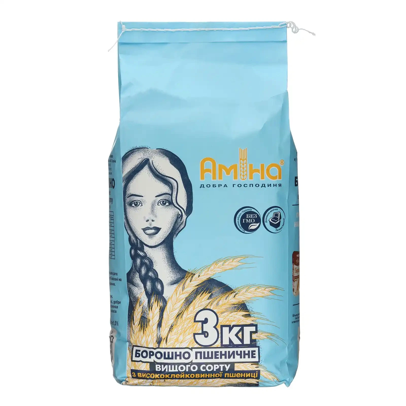 Борошно Аміна пшеничне вищий сорт 3кг Фото №:1
