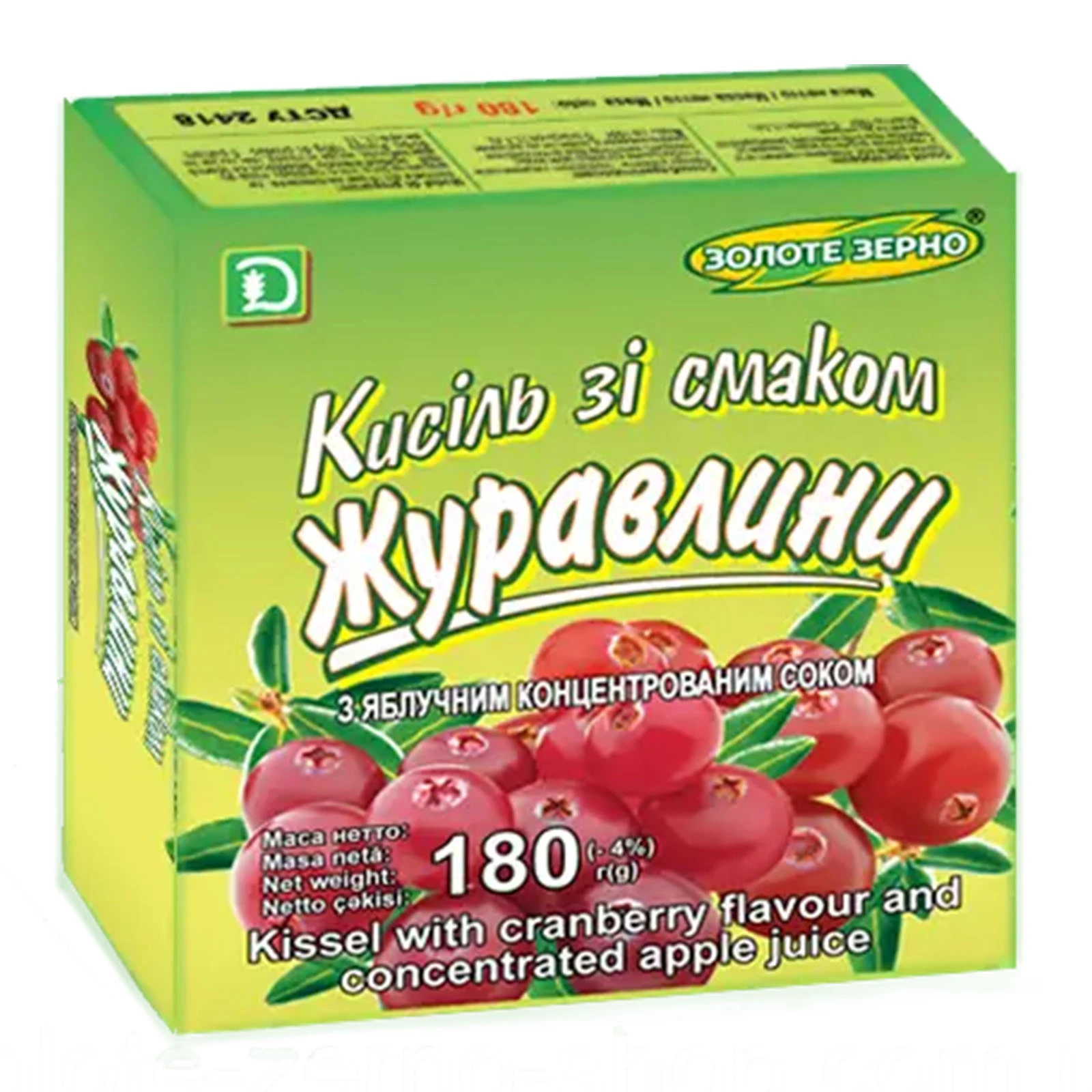 Кисіль Золоте Зерно зі смаком журавлини 180г Фото №:1