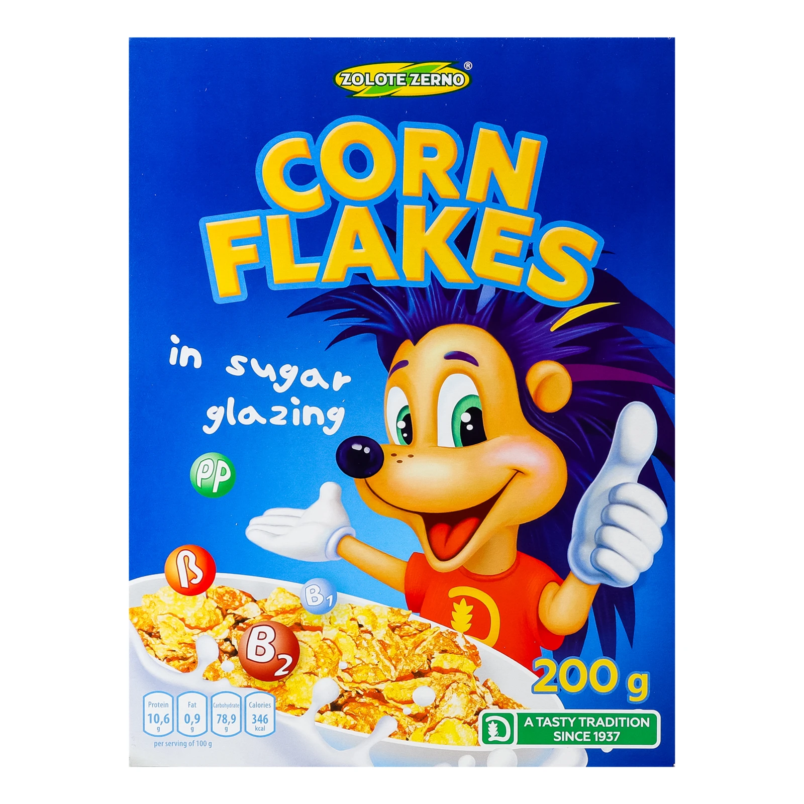 Сніданок сухий Золоте Зерно пластівці кукурудзяні глазуровані цукровою глазур'ю 200г Фото №:2