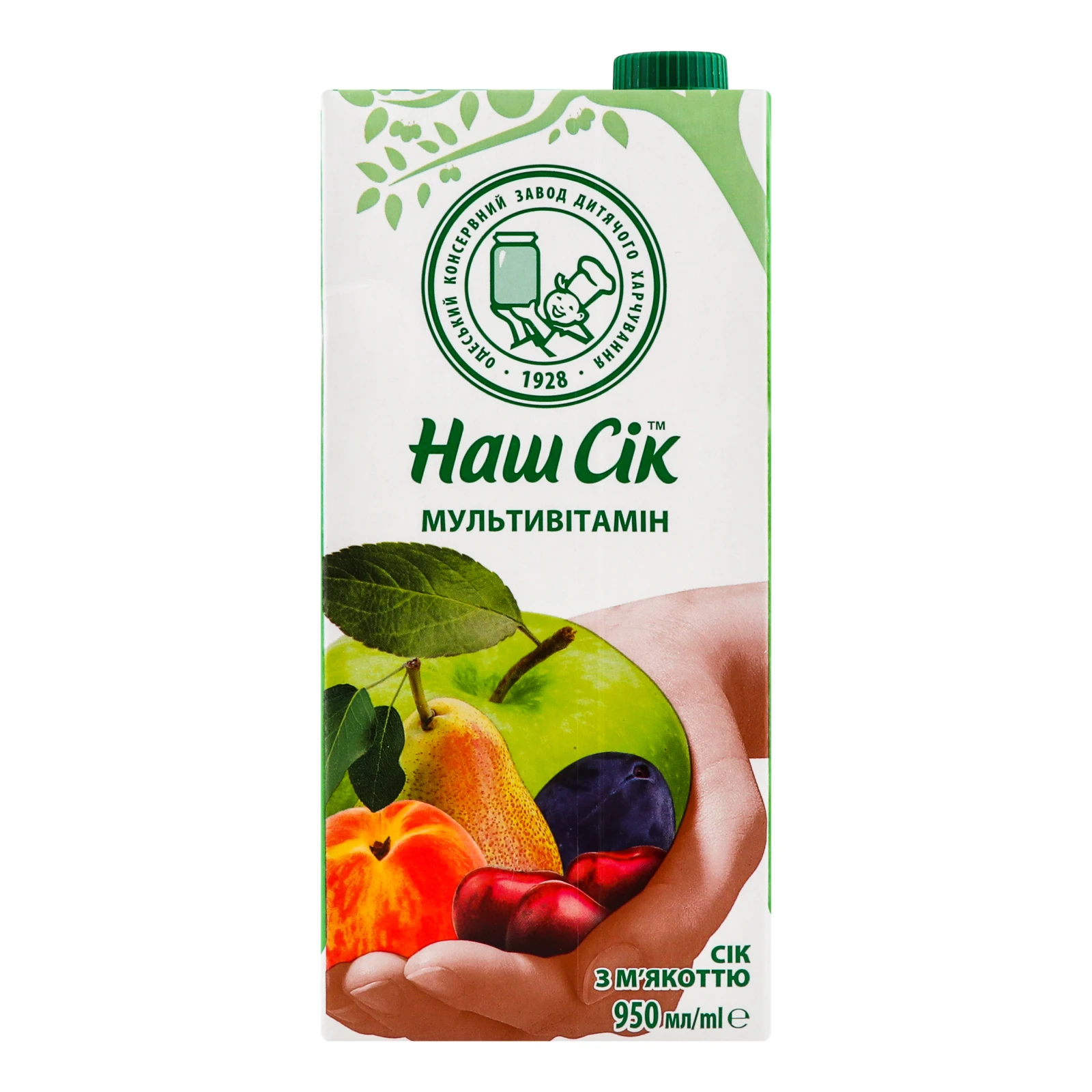 Сік Наш сік Мультивітамін з м'якоттю 0.95л Фото №:1