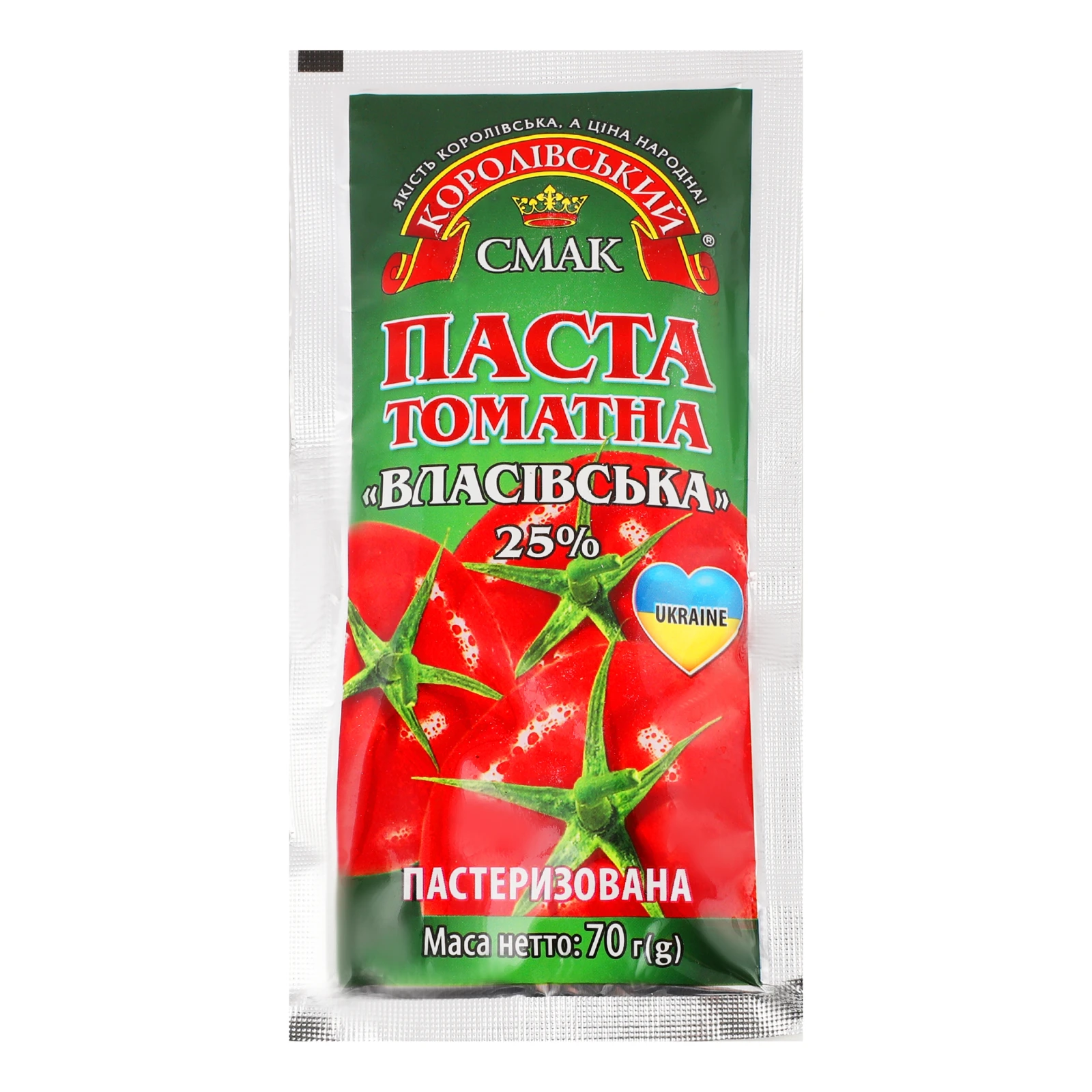 Паста томатна Королівський смак Власівська пастеризована 25% 70г