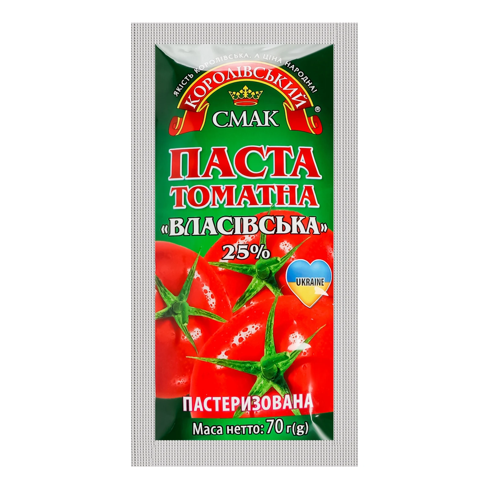 Паста томатна Королівський смак Власівська 25% 70г Фото №:1