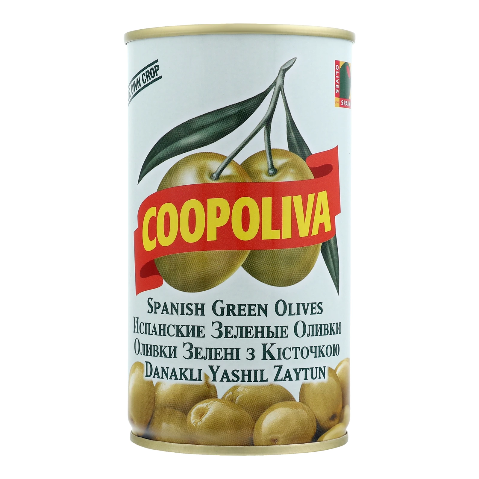 Оливки Coopoliva зелені з кісточкою 350г Фото №:1