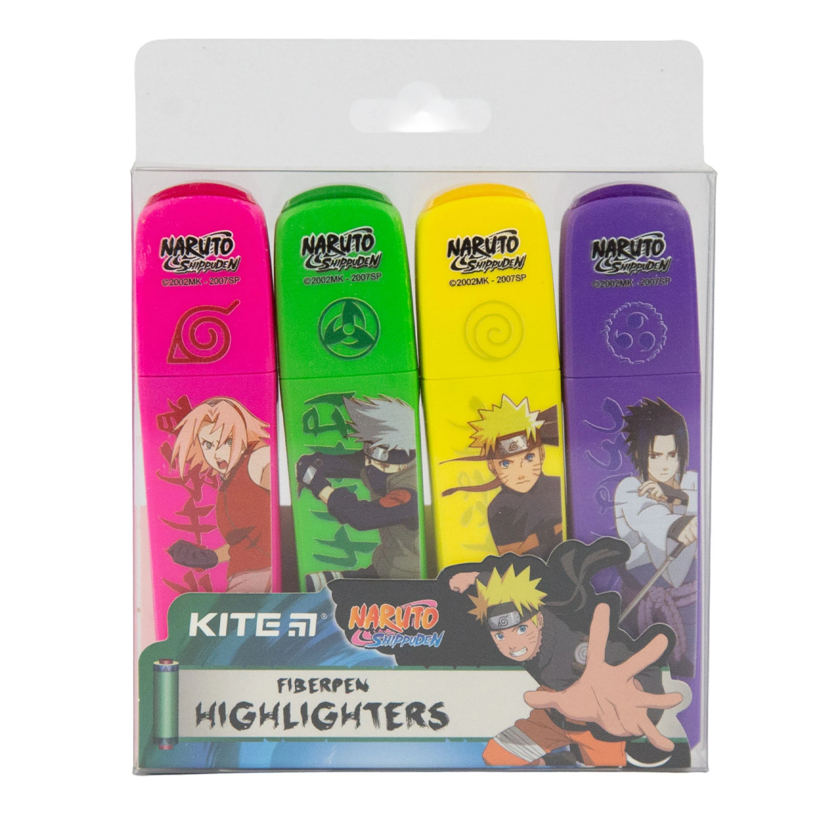 Набір Kite маркерів Highlighter 4кольори Naruto Фото №:1