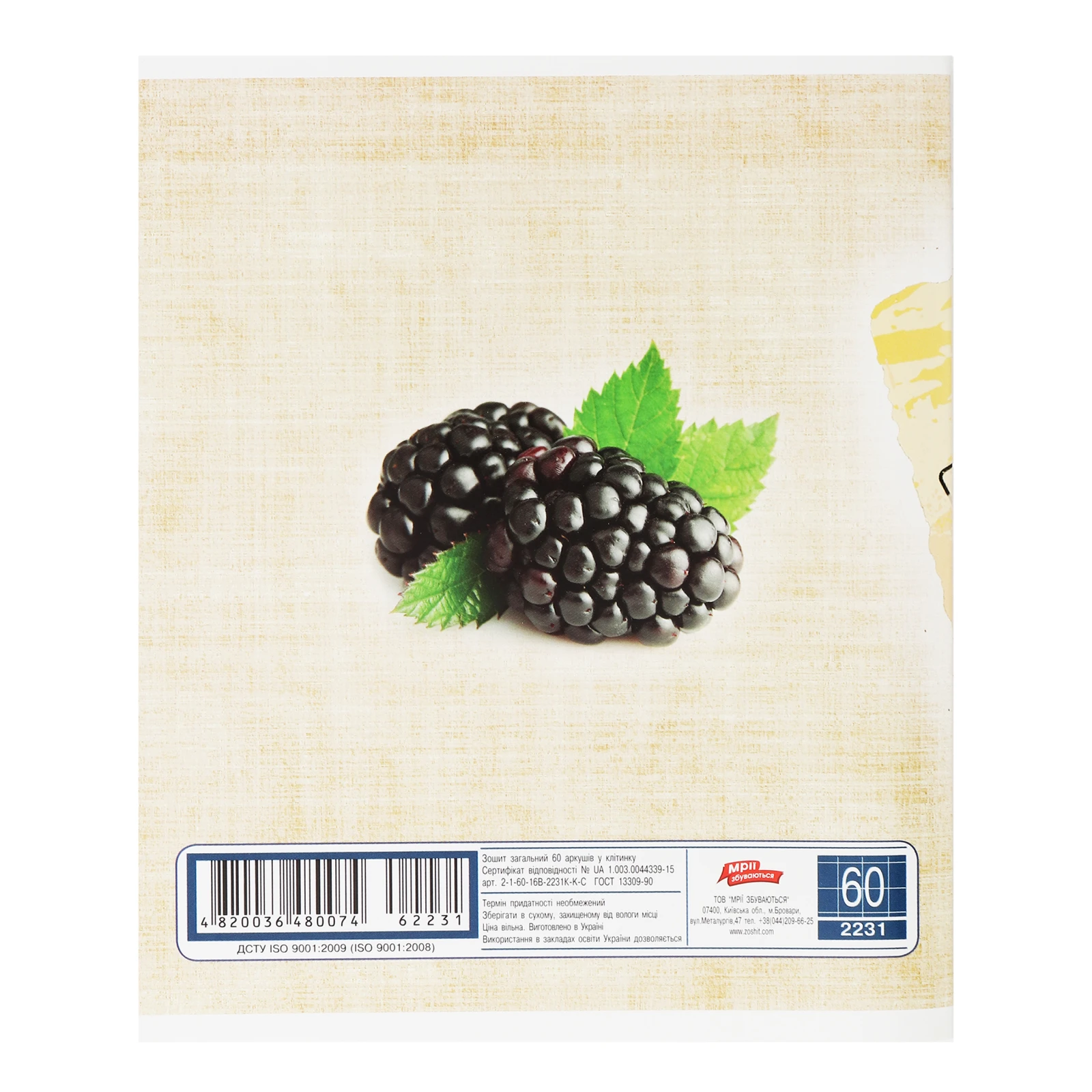 Зошит Мрії збуваються №2-1-60-16В-2231К-К-С загальний в клітинку 60 аркушів 1шт Фото №:2