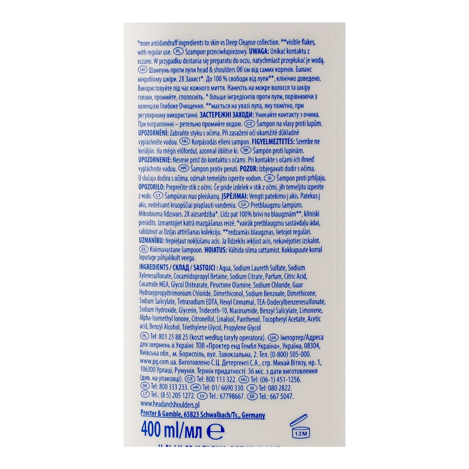 Шампунь Head&Shoulders Volume проти лупи 400мл Фото №:3