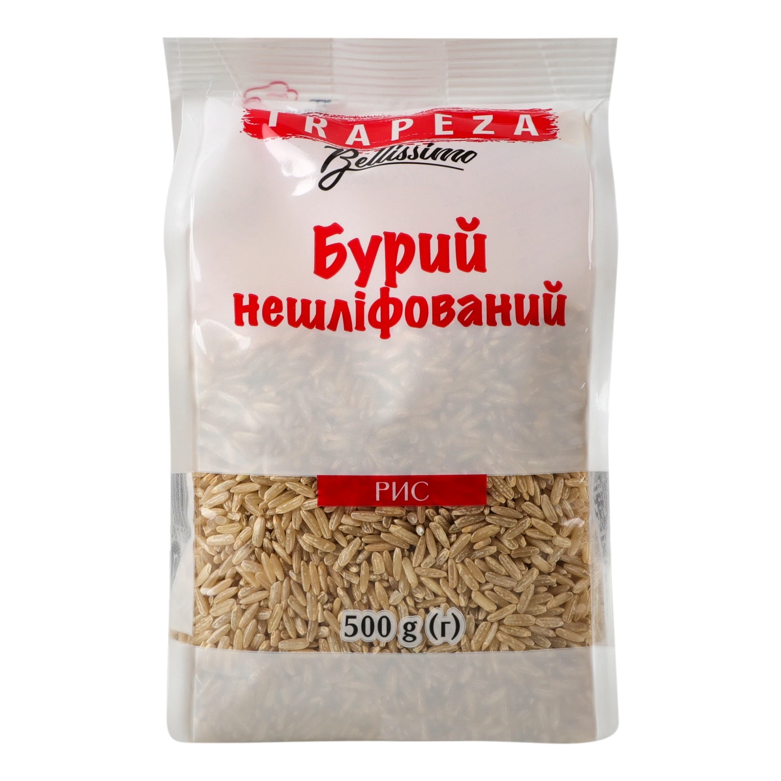 Рис Trapeza Bellissimo довгозернистий бурий нешліфований 500г Фото №:2