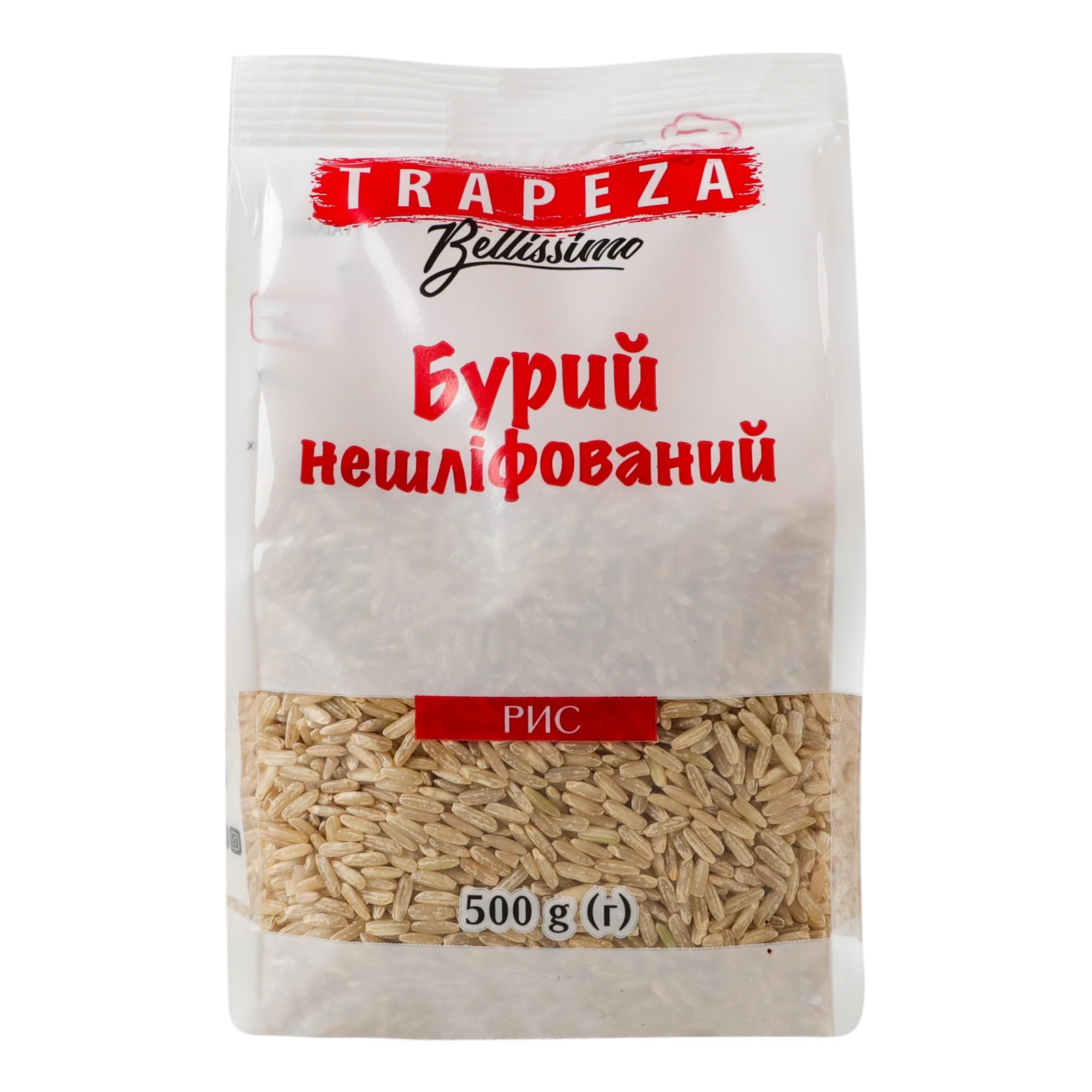 Рис Trapeza Bellissimo довгозернистий бурий нешліфований 500г Фото №:1