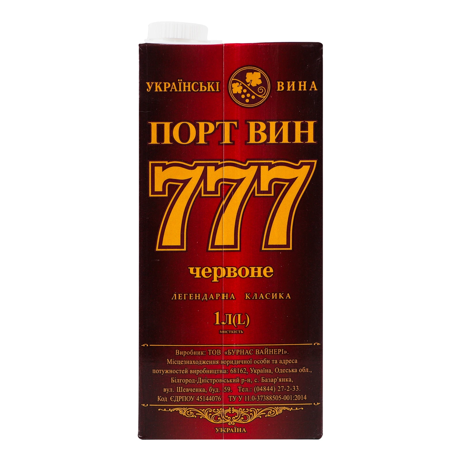 Вино Порт Він 777 червоне зі смаком вишні 14.5% 1л Фото №:2