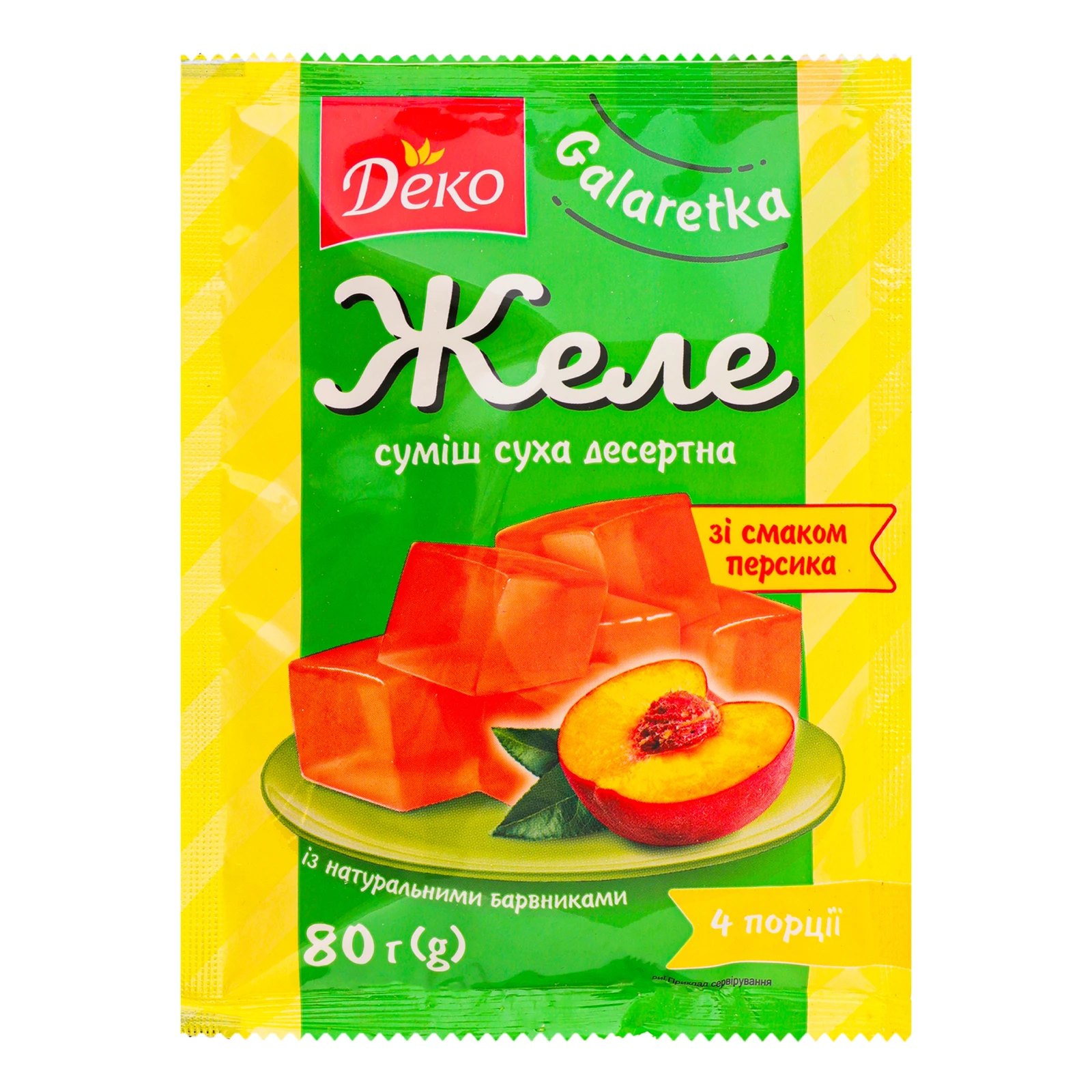 Желе Деко зі смаком персика 80г Фото №:1