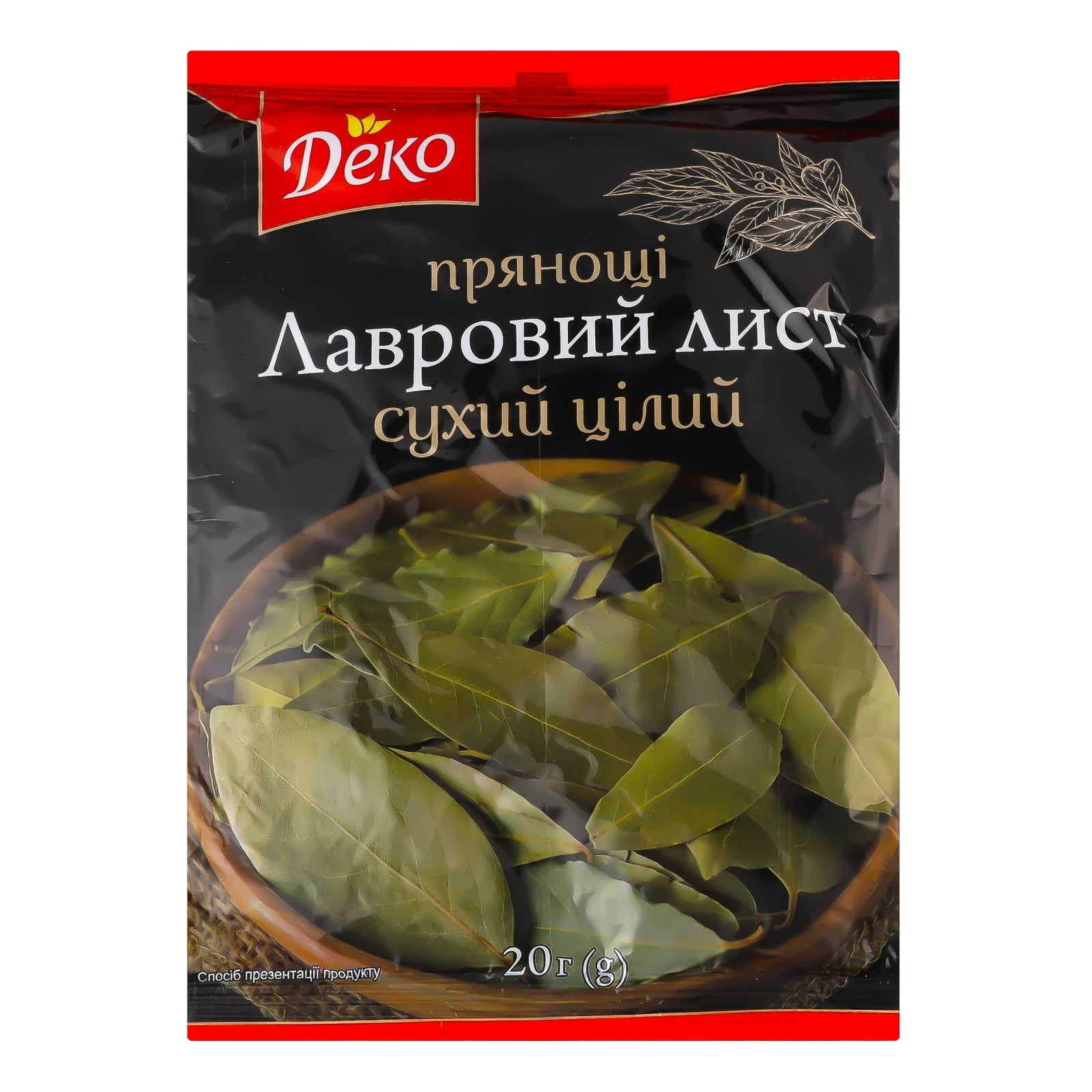 Лист лавровий Деко сухий цілий 20г Фото №:1