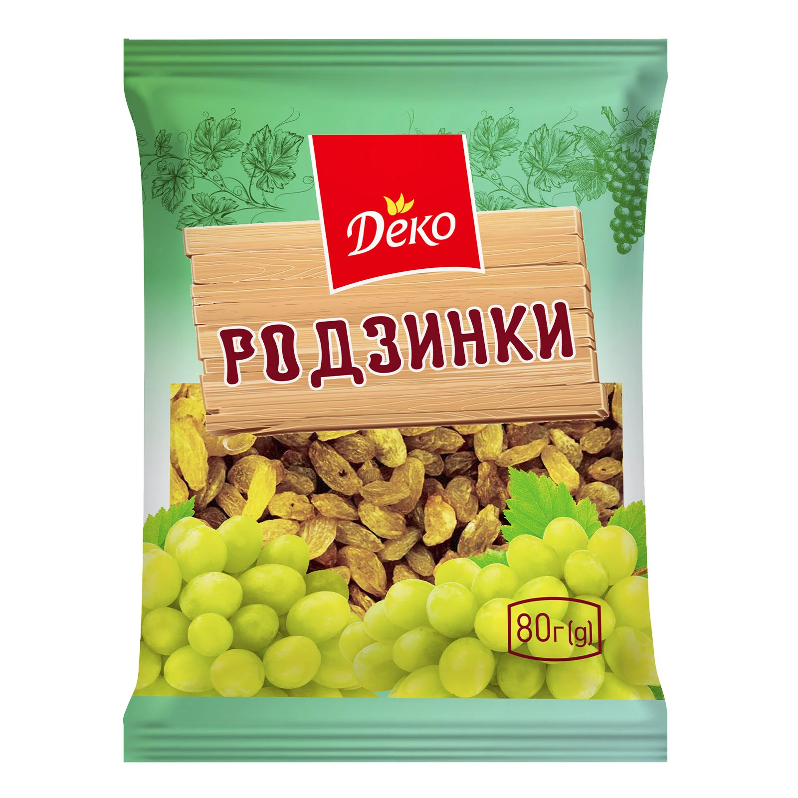 Сух. Деко 80г родзинки світлі Фото №:1