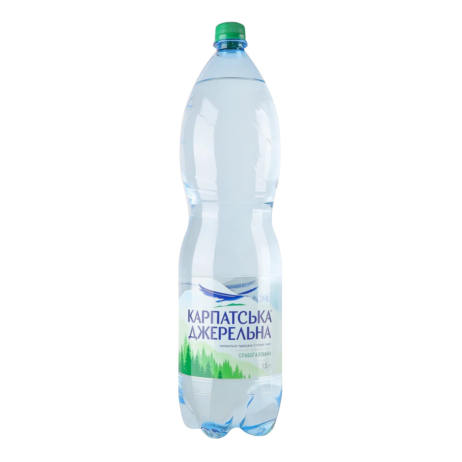 Вода мінеральна Карпатська джерельна  природна столова слабогазована 1.5л Фото №:1