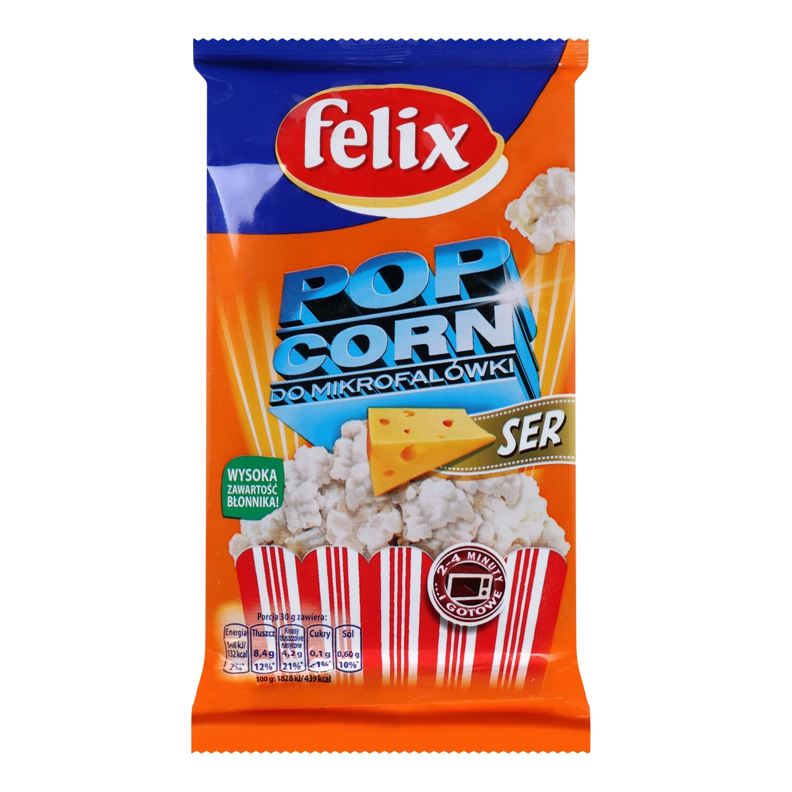 Кукурудза Felix для приготування попкорну в мікрохвильовій печі зі смаком сиру 90г Фото №:1