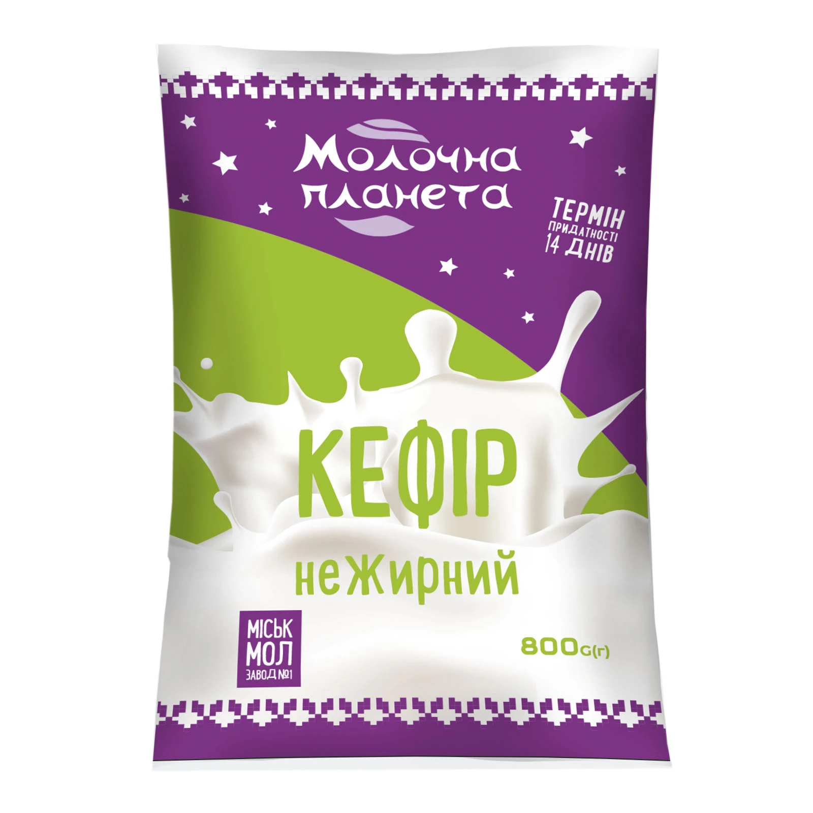 Кефір Молочна планета нежирний 800г Фото №:1