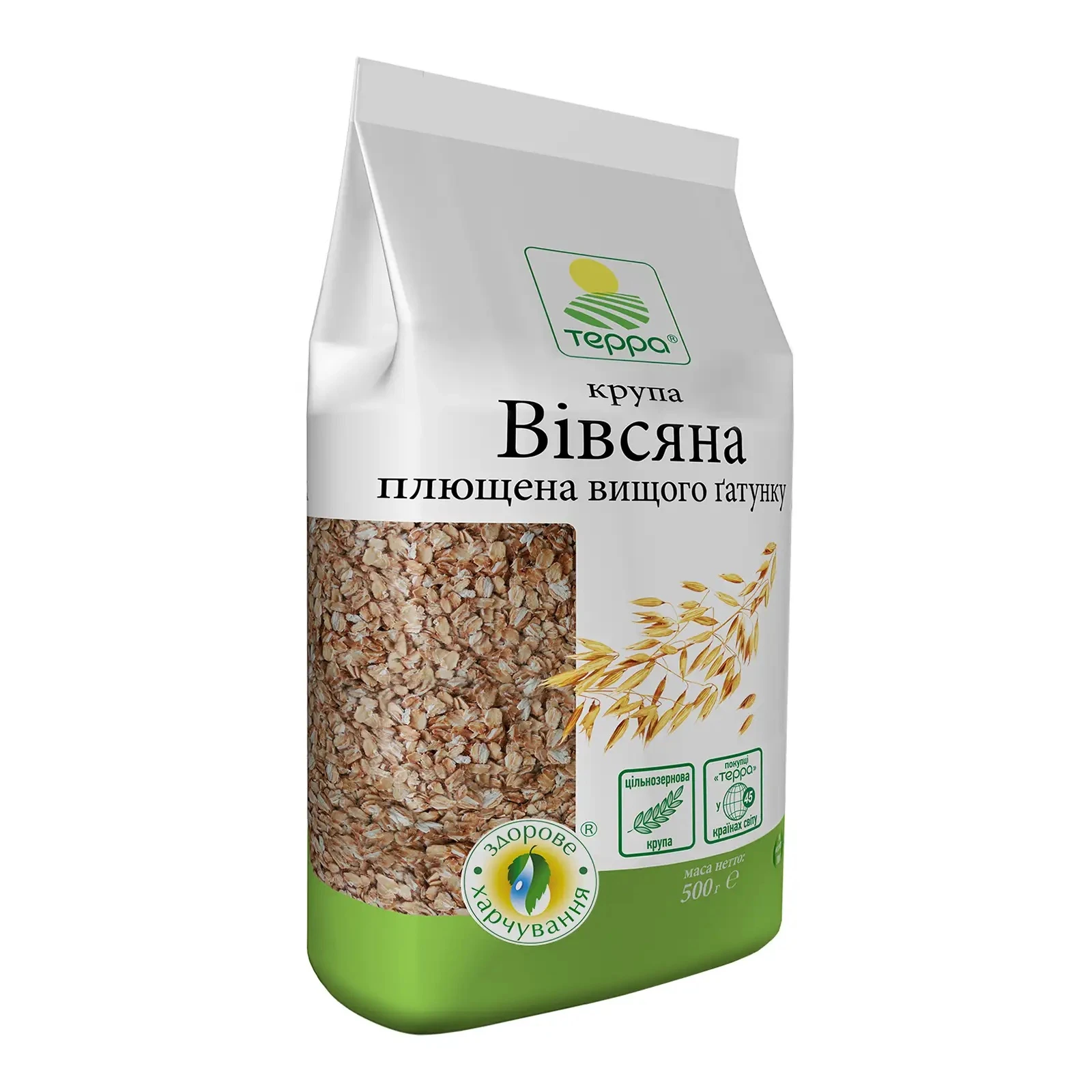 Крупа Терра вівсяна плющена вищого гатунку 500г Фото №:1