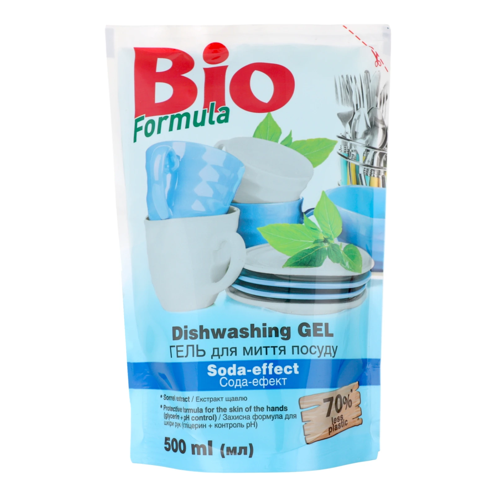 Бальзам Bio Formula 500мл для миття посуду Сода-ефект дой-пак