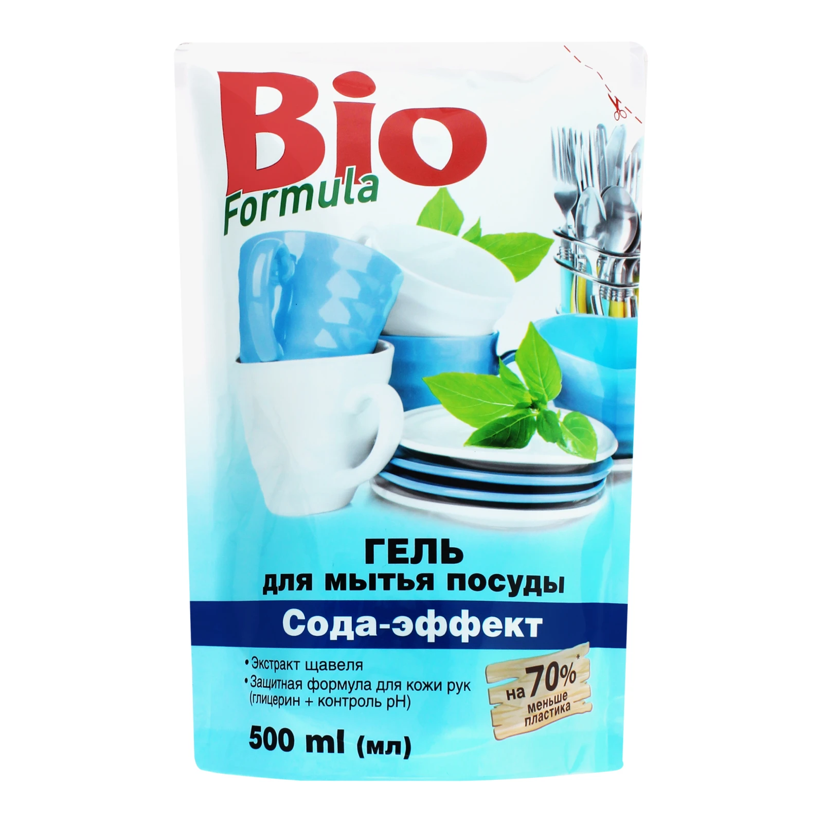 Бальзам Bio Formula 500мл для миття посуду Сода-ефект дой-пак Фото №:1