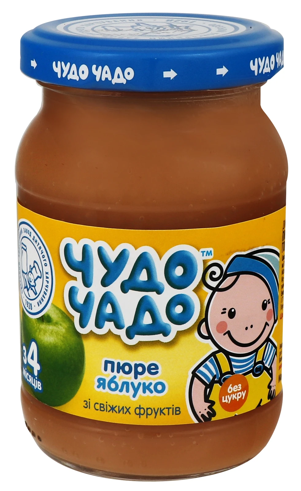 Пюре Чудо-Чадо натуральне без цукру Яблоко для детей від 4-х місяців 170г Фото №:1