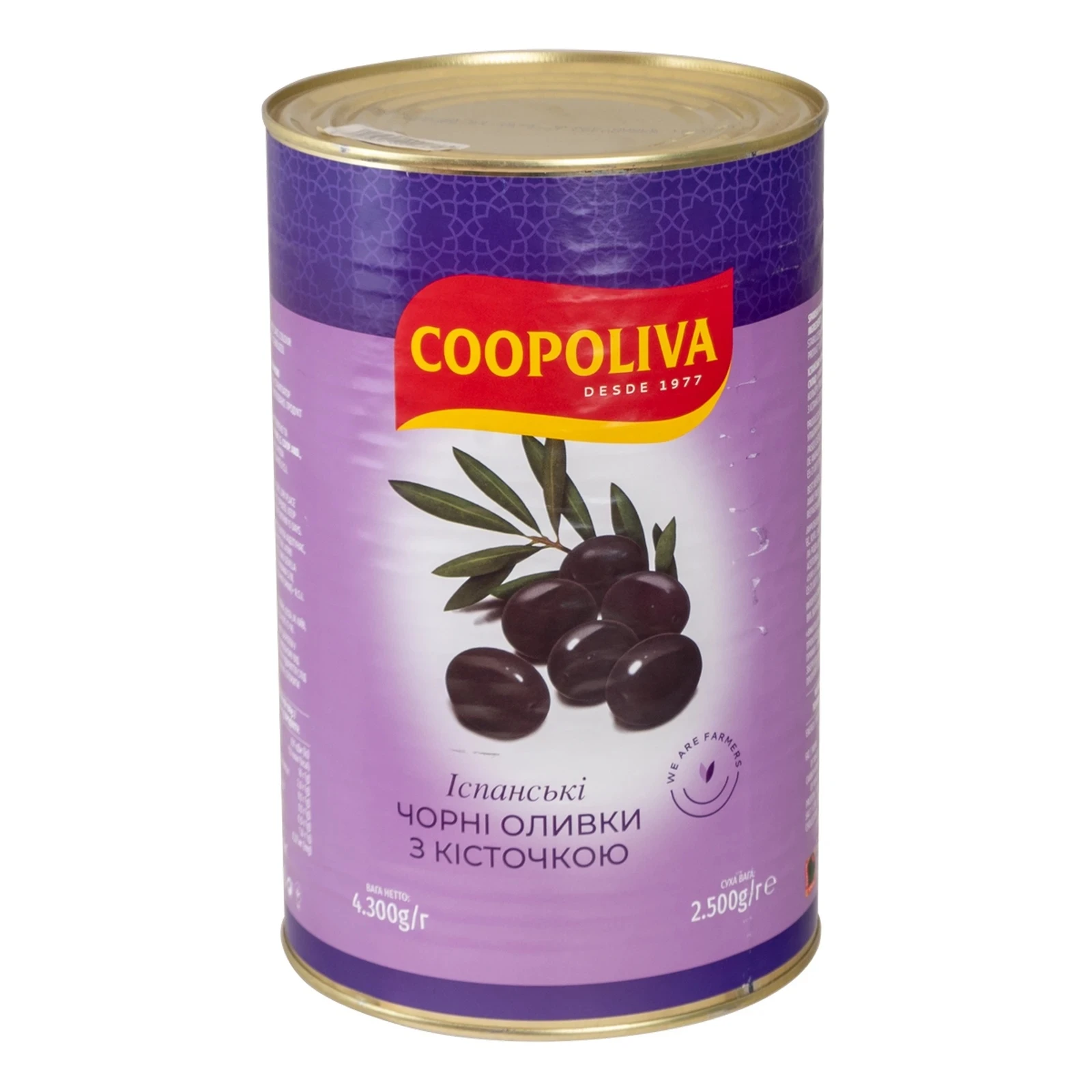 Маслини Coopoliva іспанські чорні з кісточкою Фото №:1