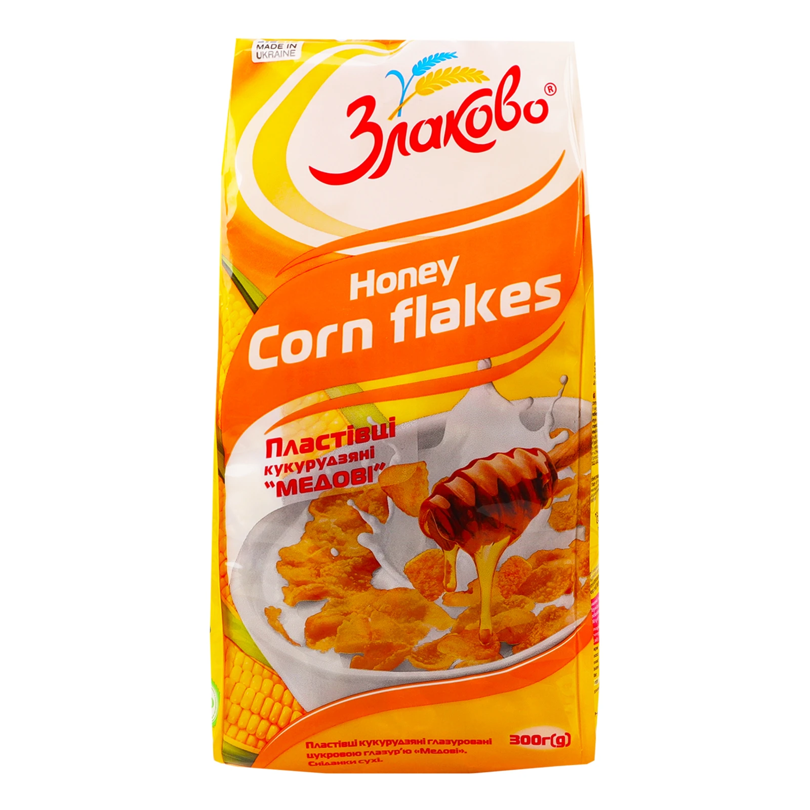 Сніданок сухий Злаково пластівці кукурудзяні медові 300г Фото №:1