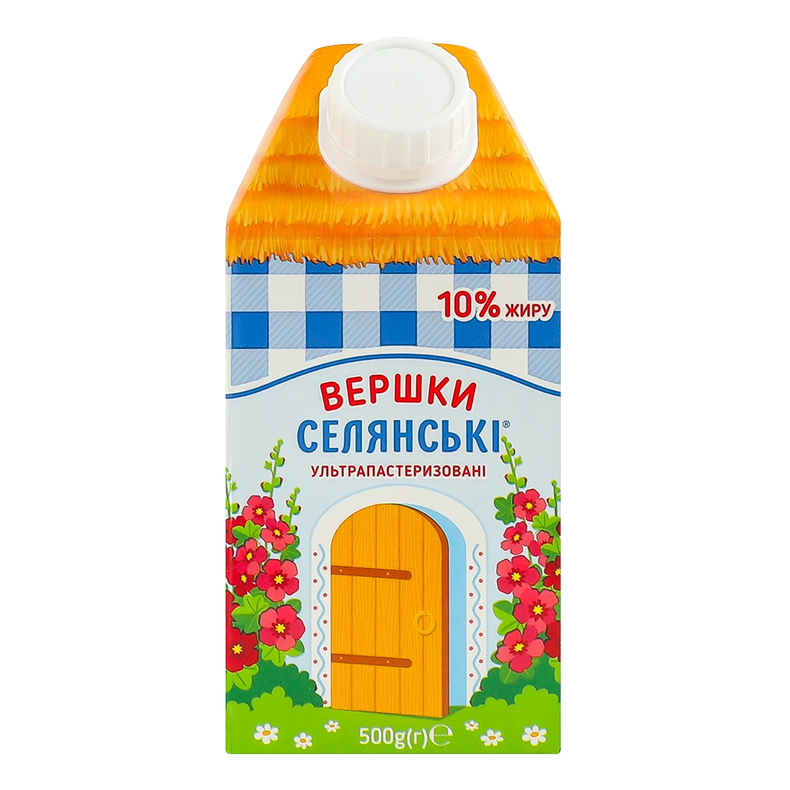 Вершки Селянські ультрапастеризовані 10% 500г Фото №:1