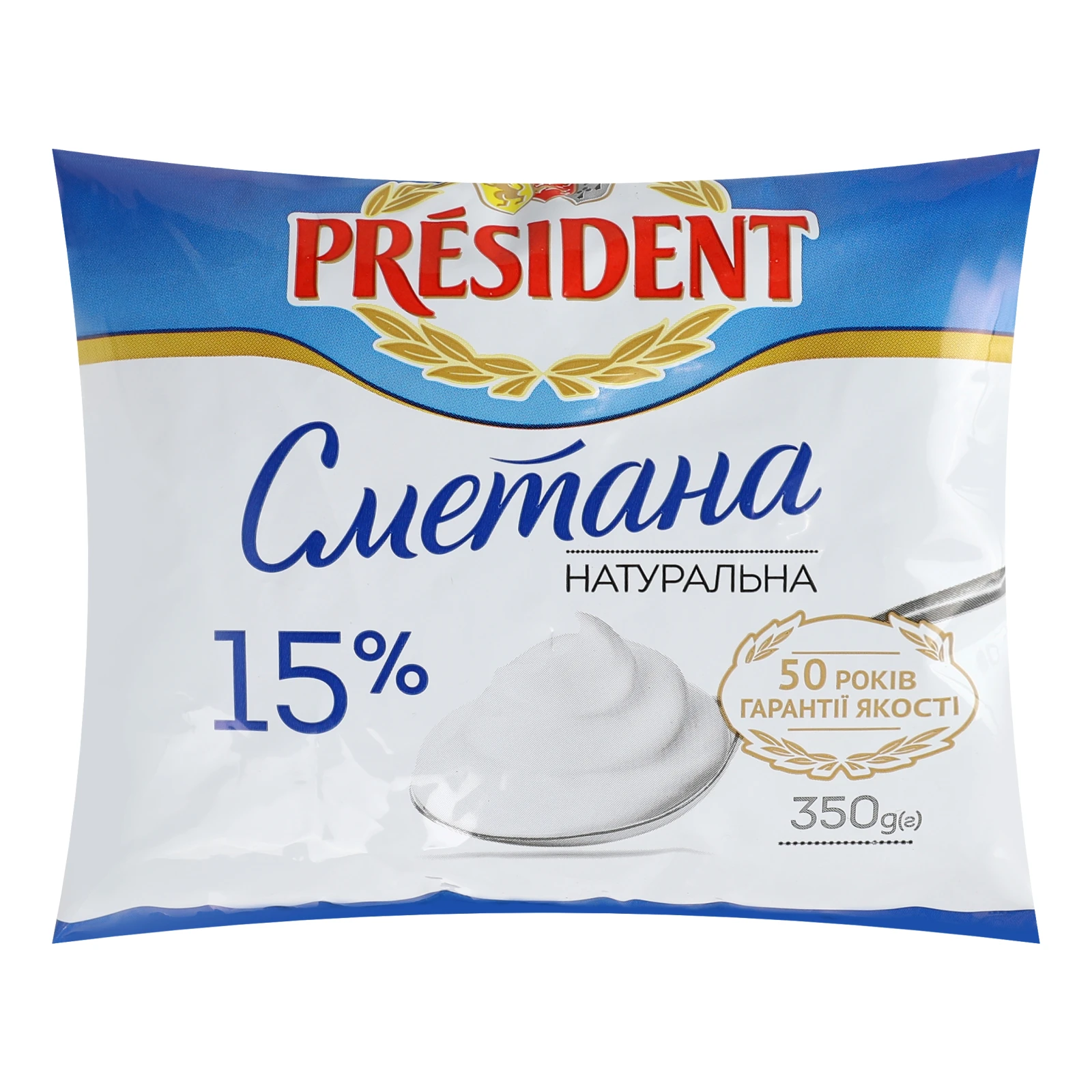 Сметана President 15% 350г Фото №:1