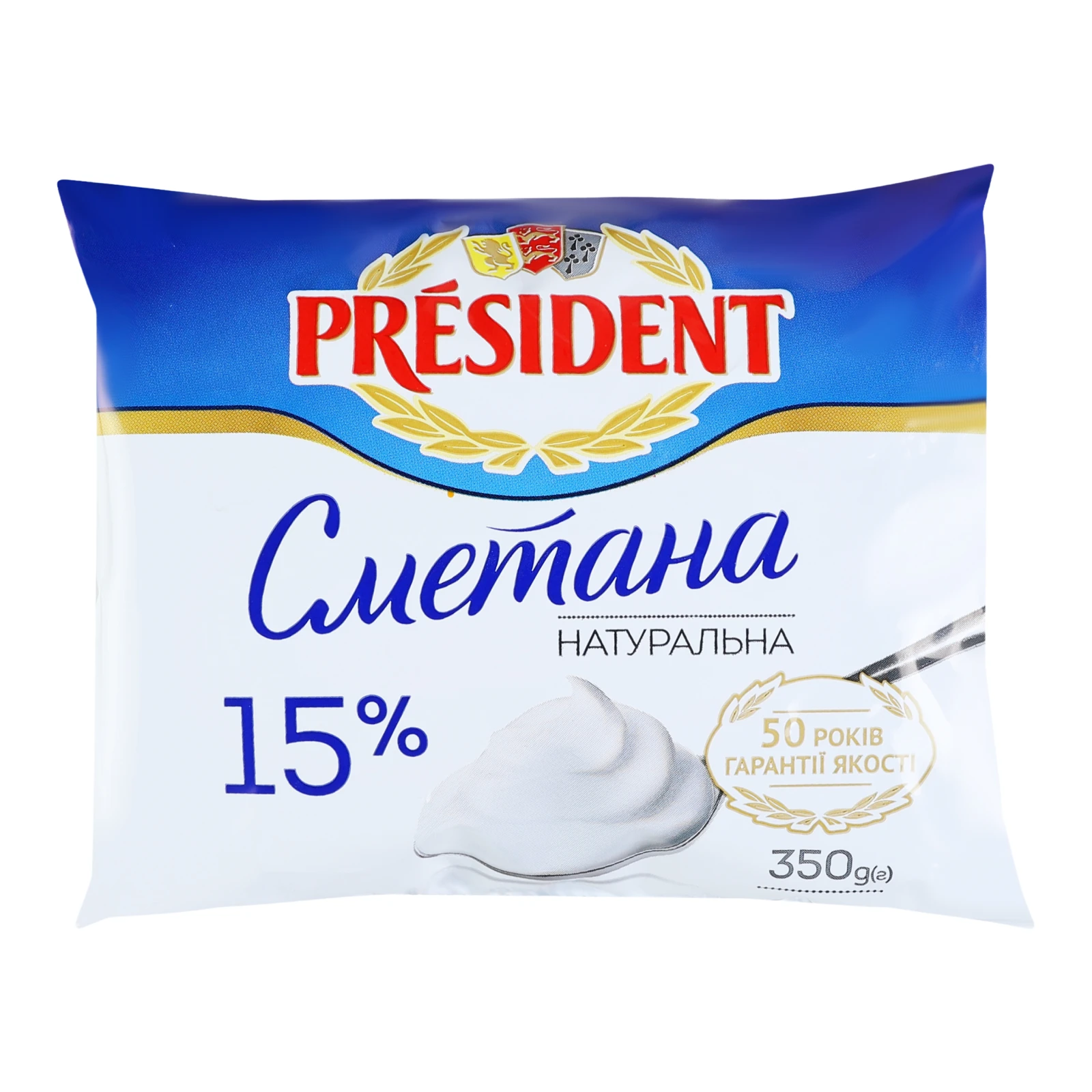 Сметана President 15% 350г Фото №:1