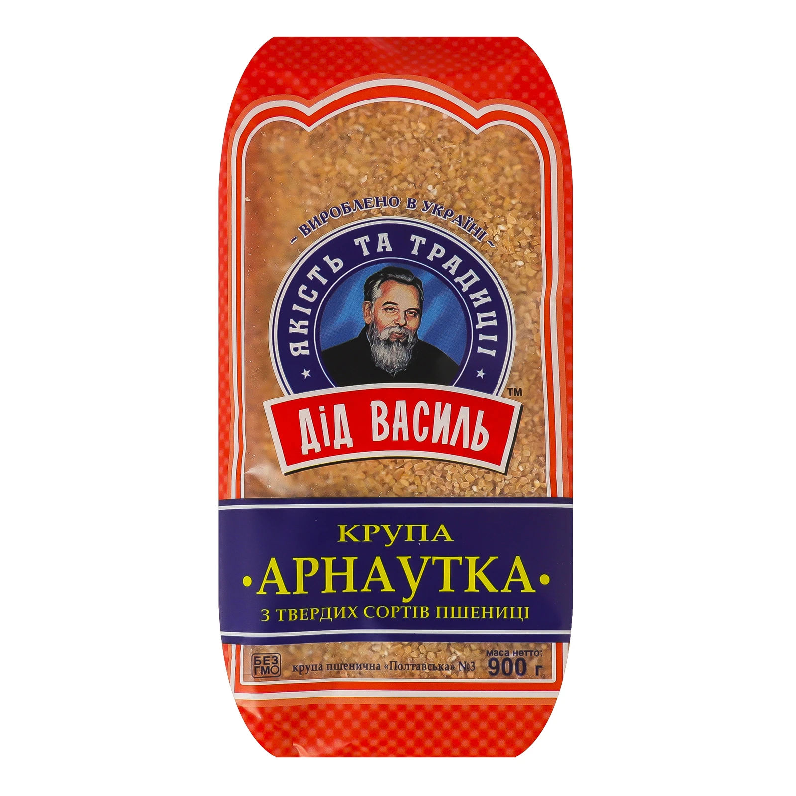Крупа пшенична Дід Василь Арнаутка Полтавська №3 з твердих сортів пшениці 900г Фото №:1