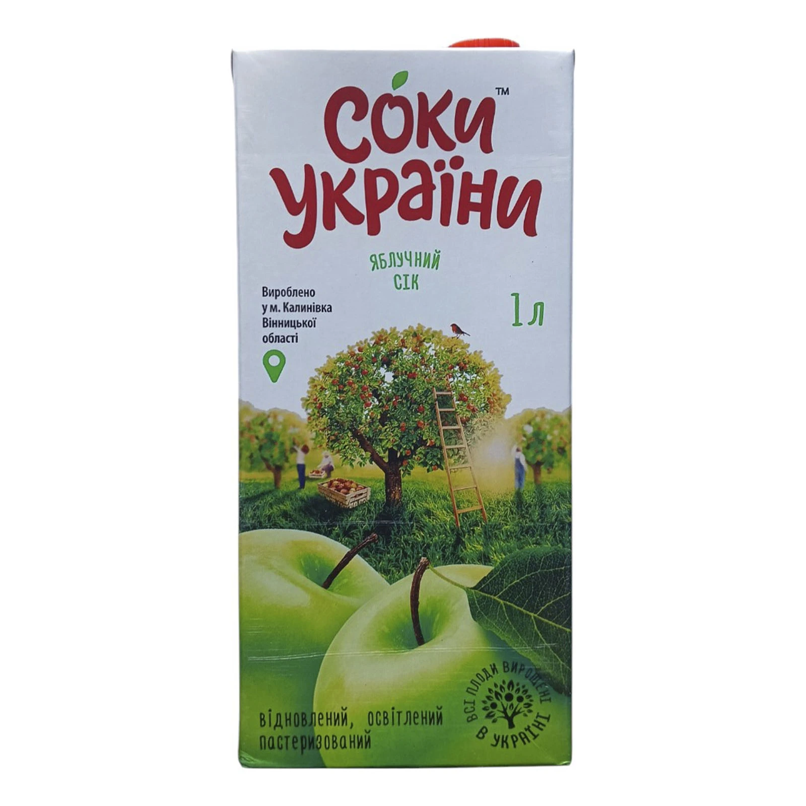 Сік Соки України яблучний 1л Фото №:1