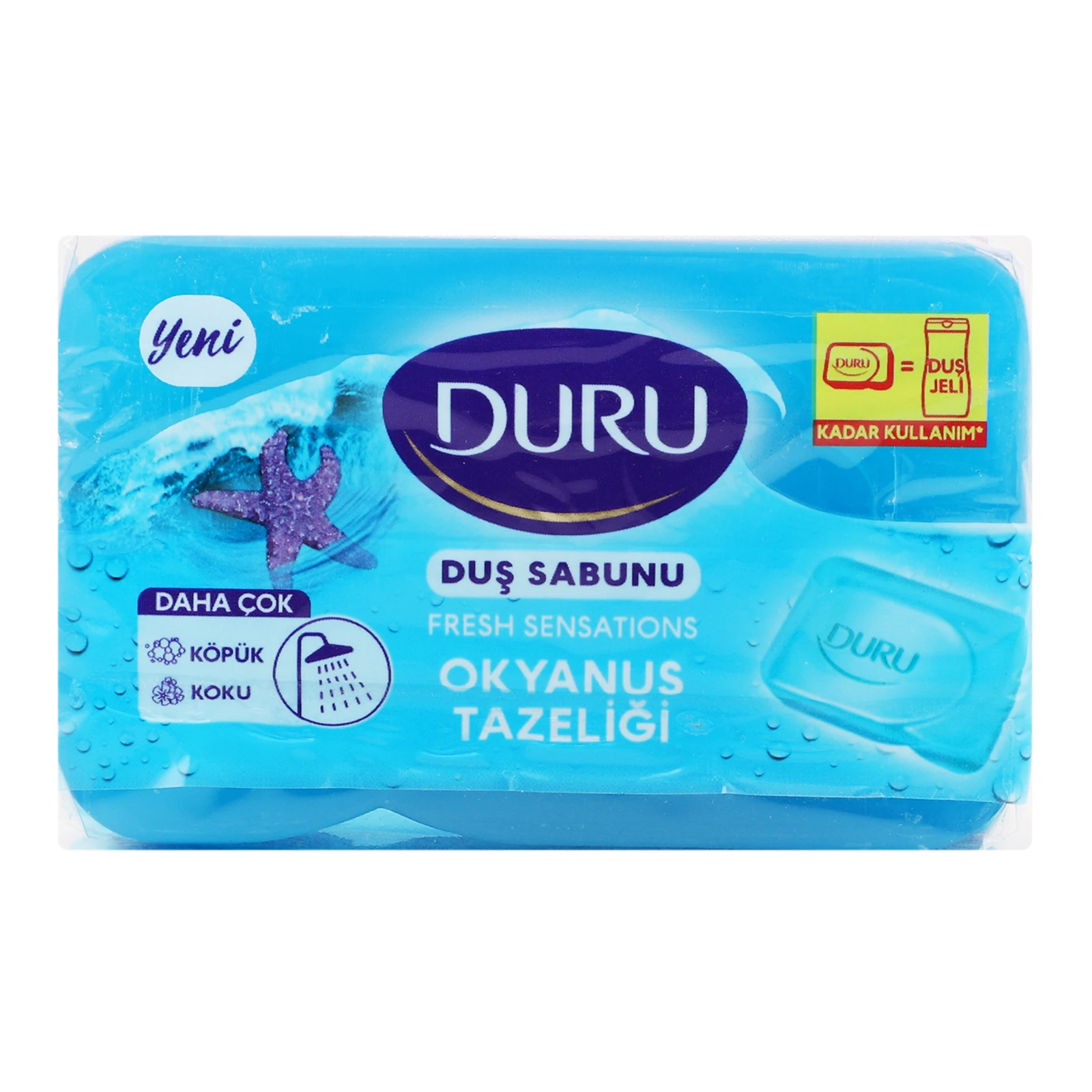 Мило туалетне Duru Fresh Sensations Свіжість океану відновлююче для душу 150г Фото №:2